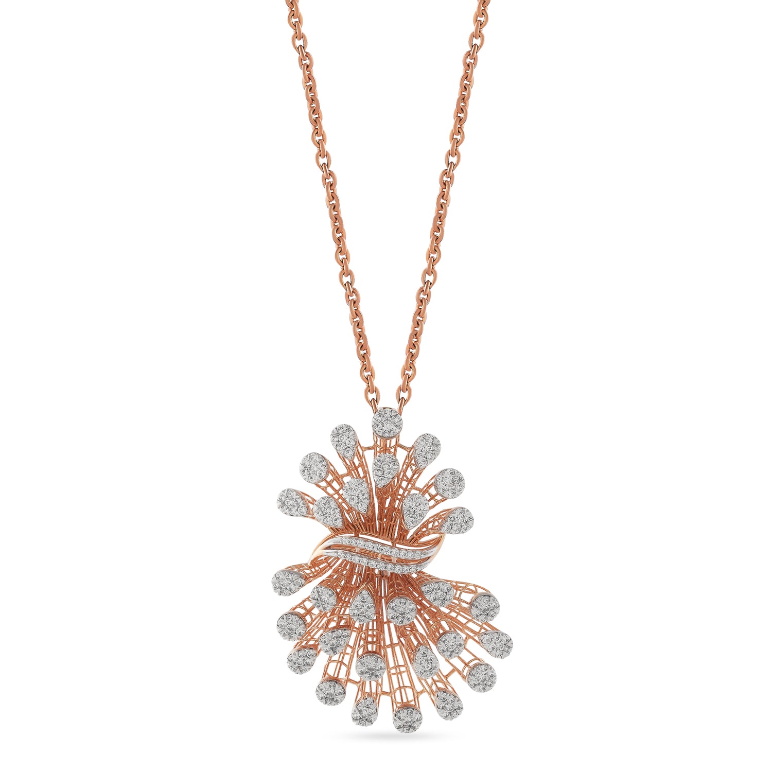 Radiant Spiral Bloom Pendant with Flowing Cluster Design
