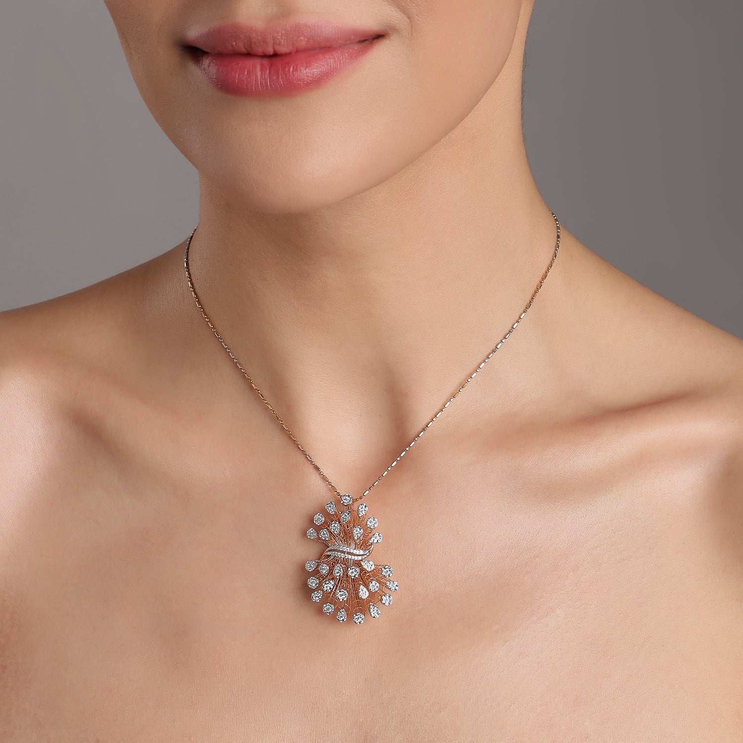 Radiant Spiral Bloom Pendant with Flowing Cluster Design