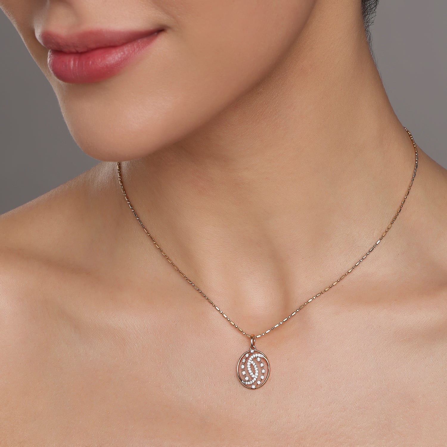 Radiant Interlocking Circle Pendant with Dazzling Stone Accents