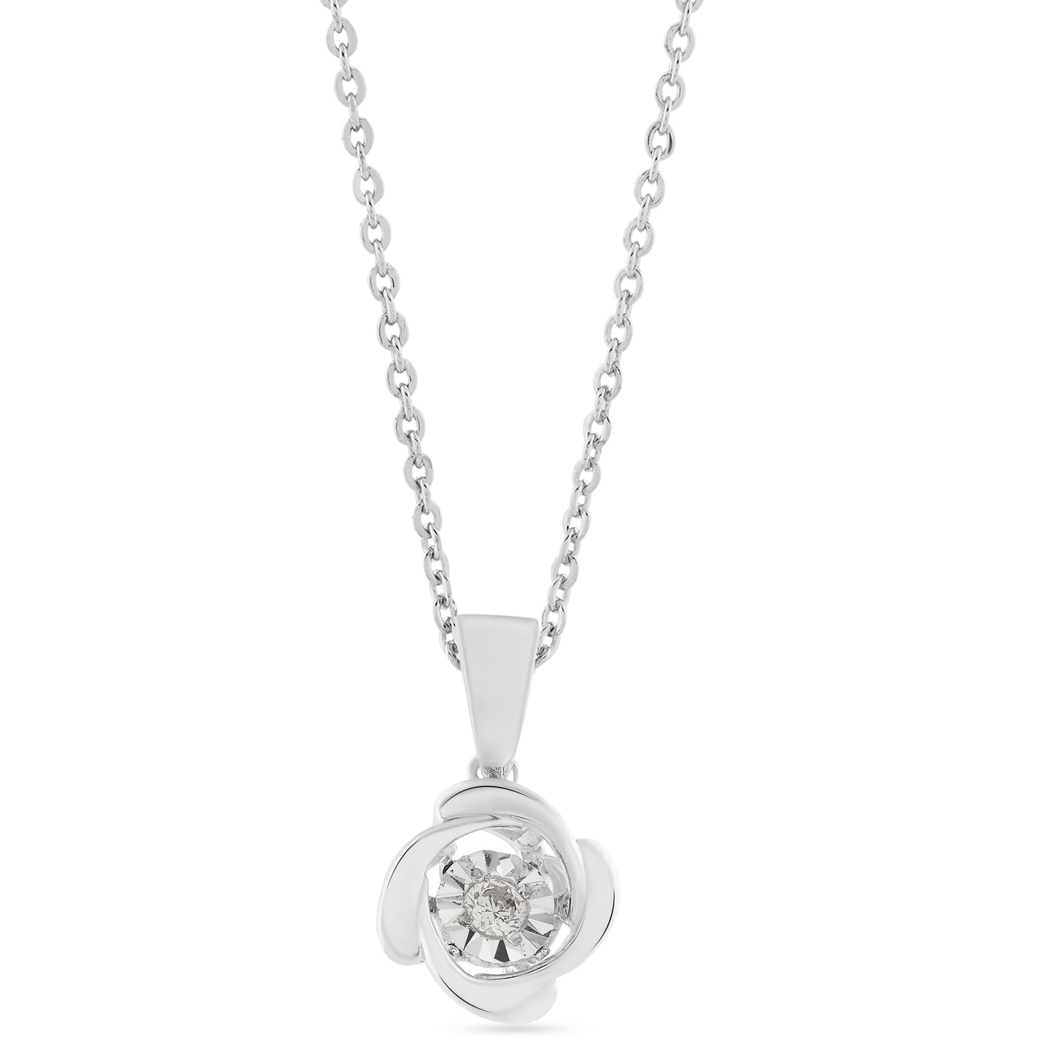 Floral Swirl Pendant with Central Spark Accent