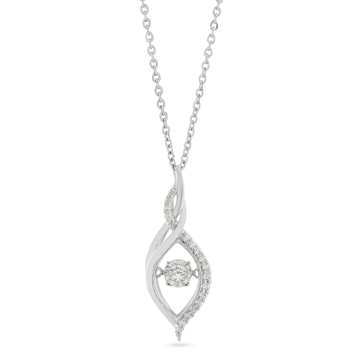 Twisted Infinity Pendant with Central Spark Accent