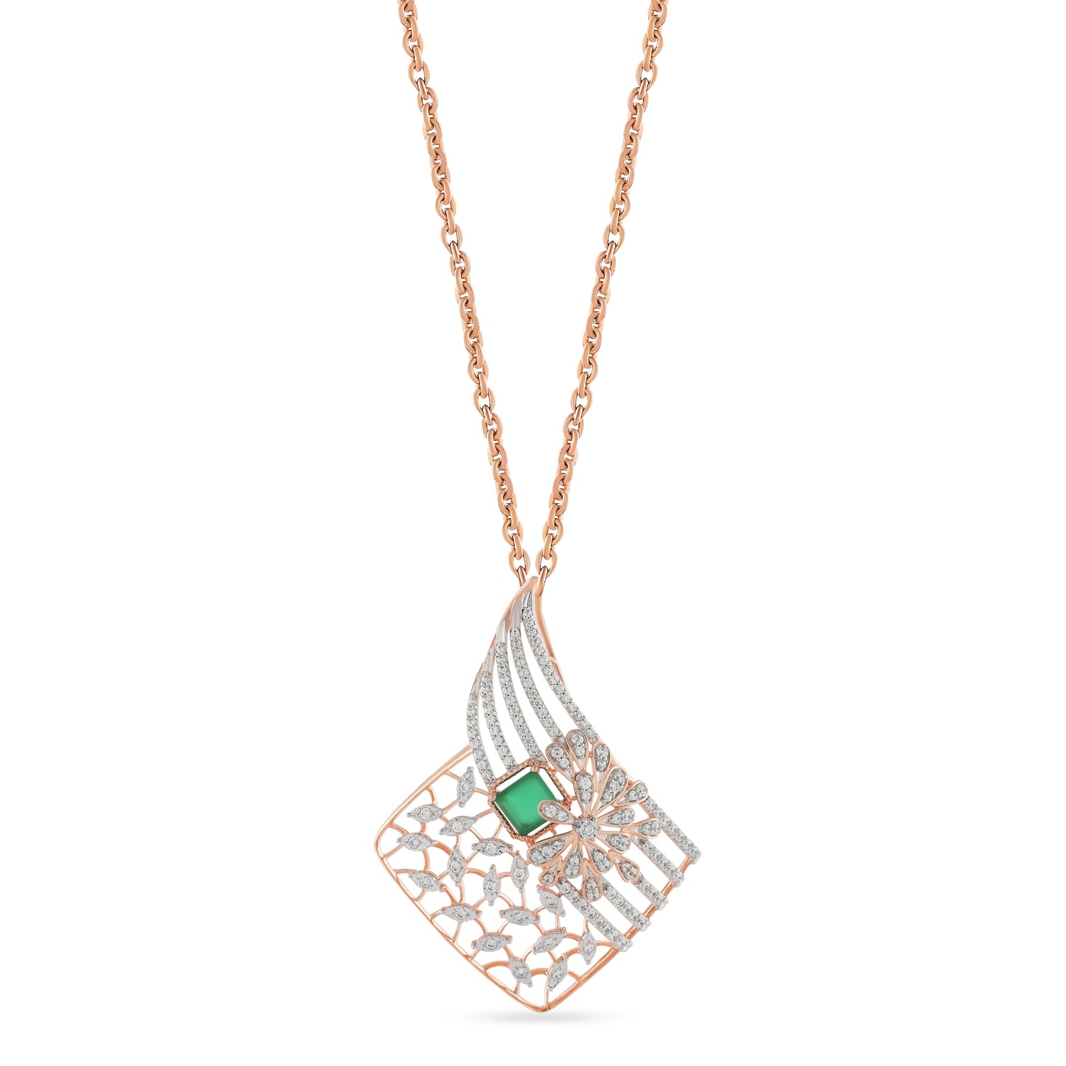 Majestic Geometric Wing Motif Pendant