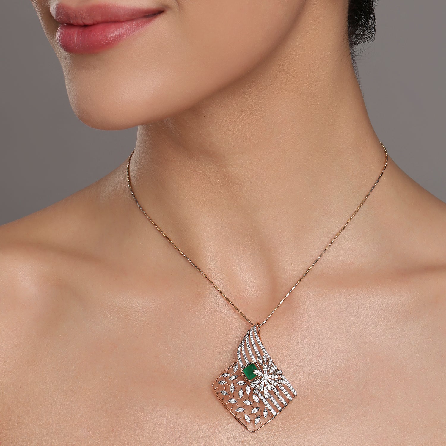 Majestic Geometric Wing Motif Pendant