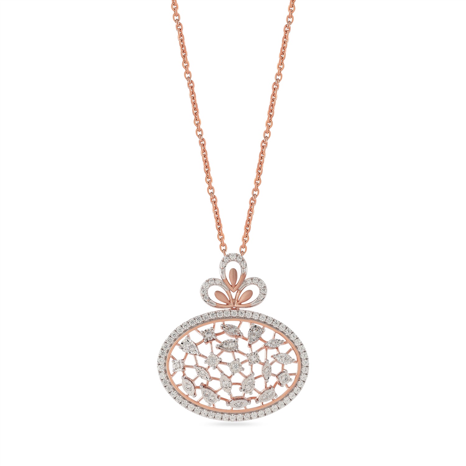 Elegant Oval Lattice Statement Pendant