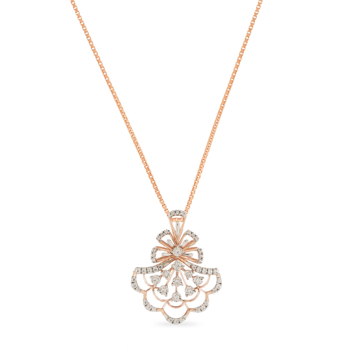 Regal Fan Motif Statement Pendant