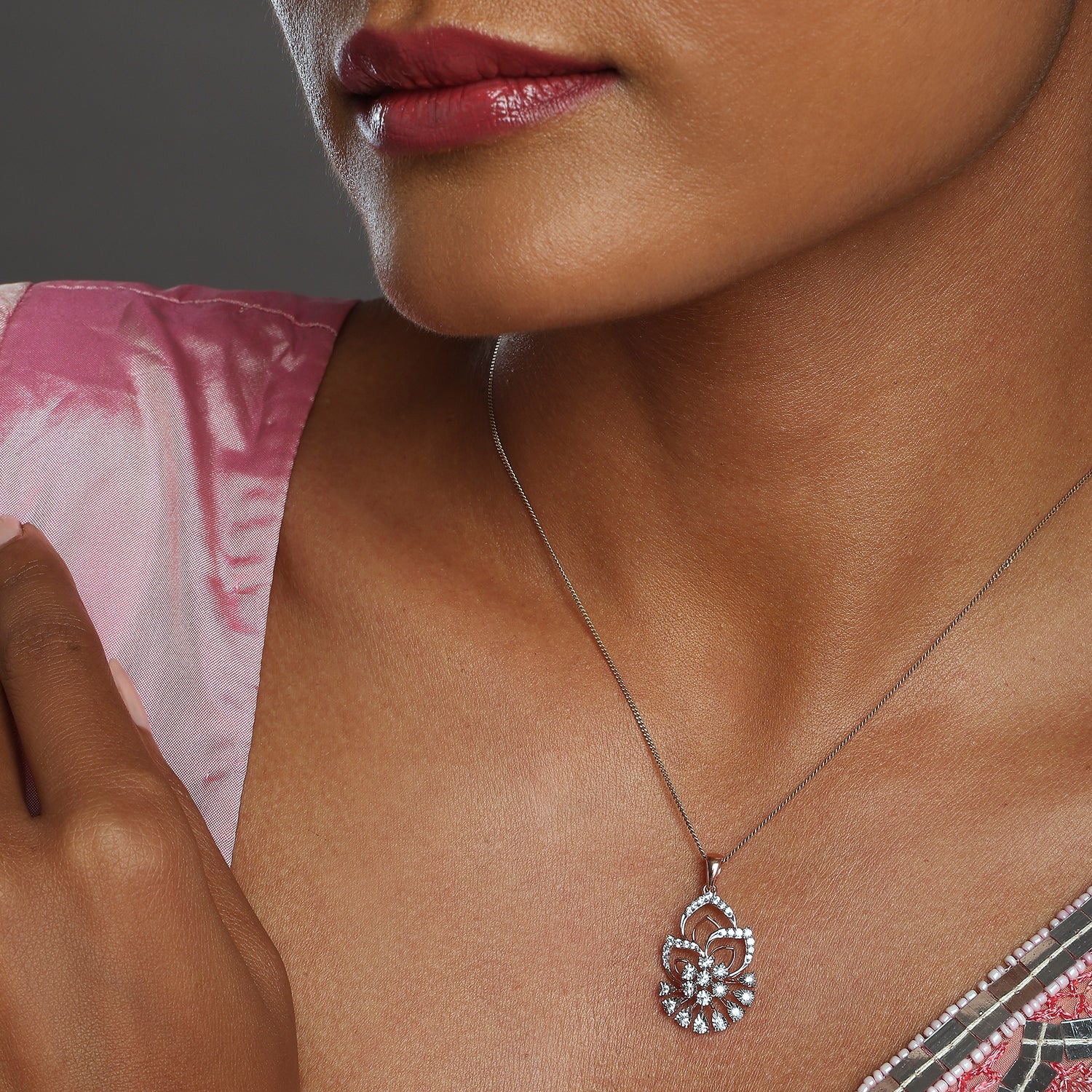 Floral Leaf Motif Pendant with Dual Layer Design