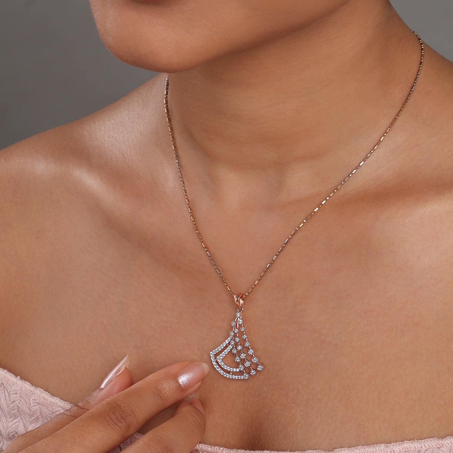 Radiant Layered Fan Pendant with Cascading Detailing