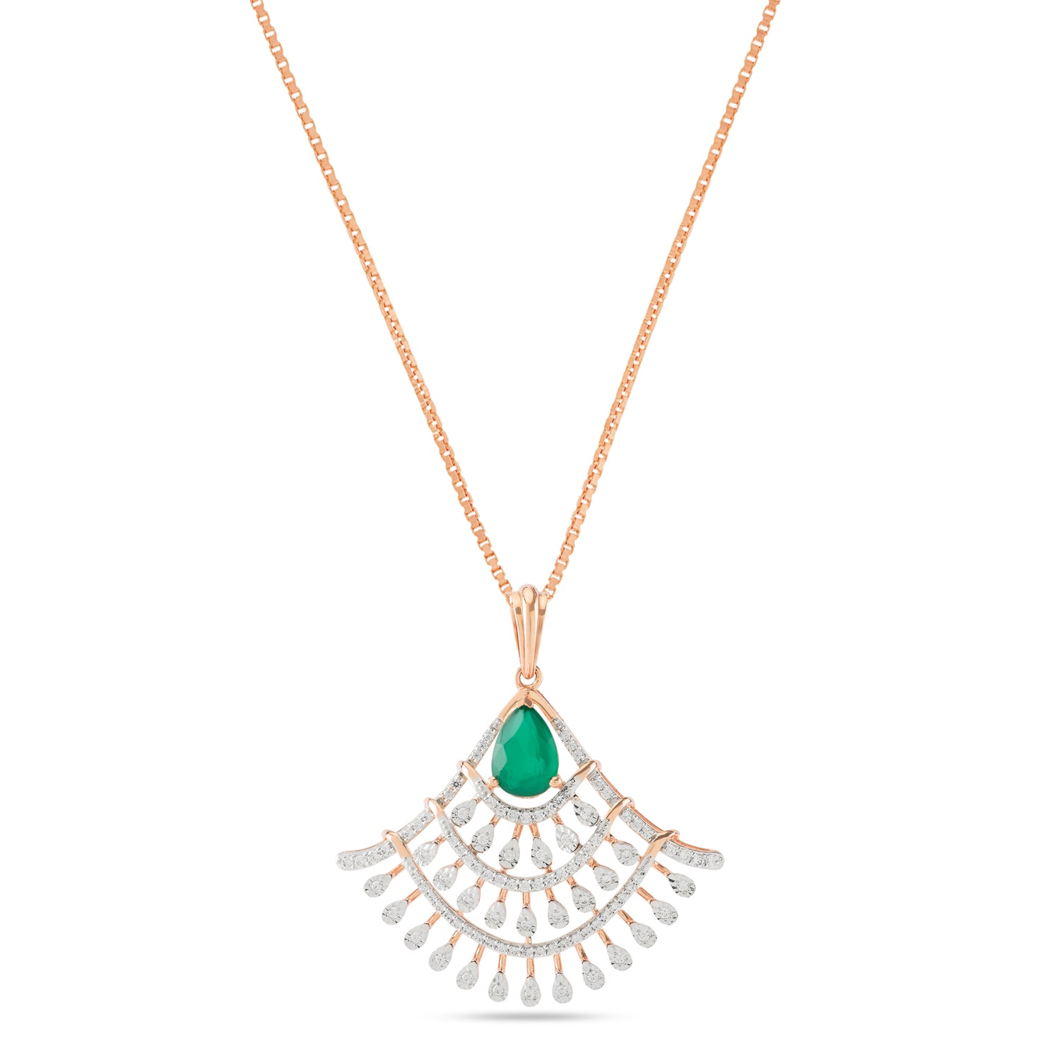 Imperial Fan-Shaped Teardrop Pendant