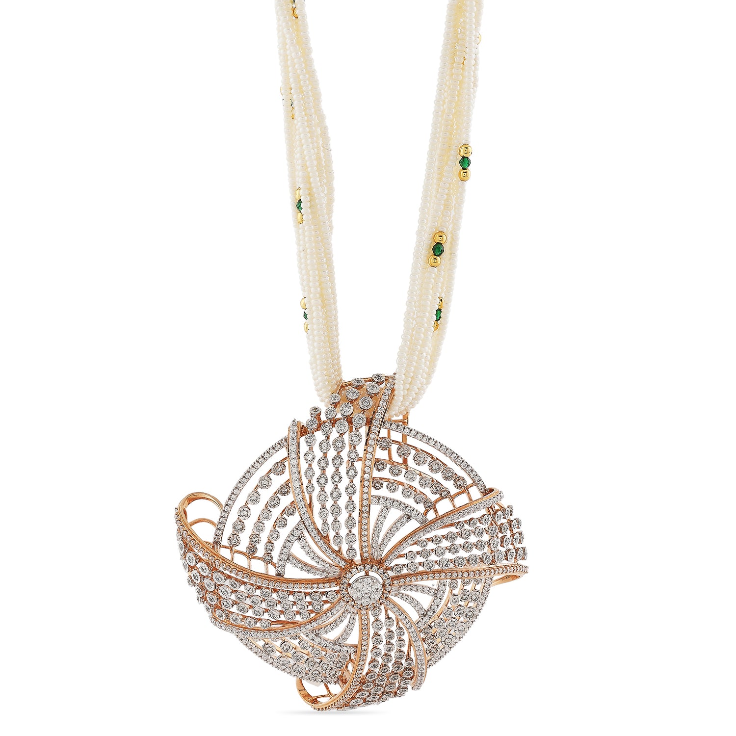 Radiant Swirl-Pattern Pendant with Intricate Circular Brilliance