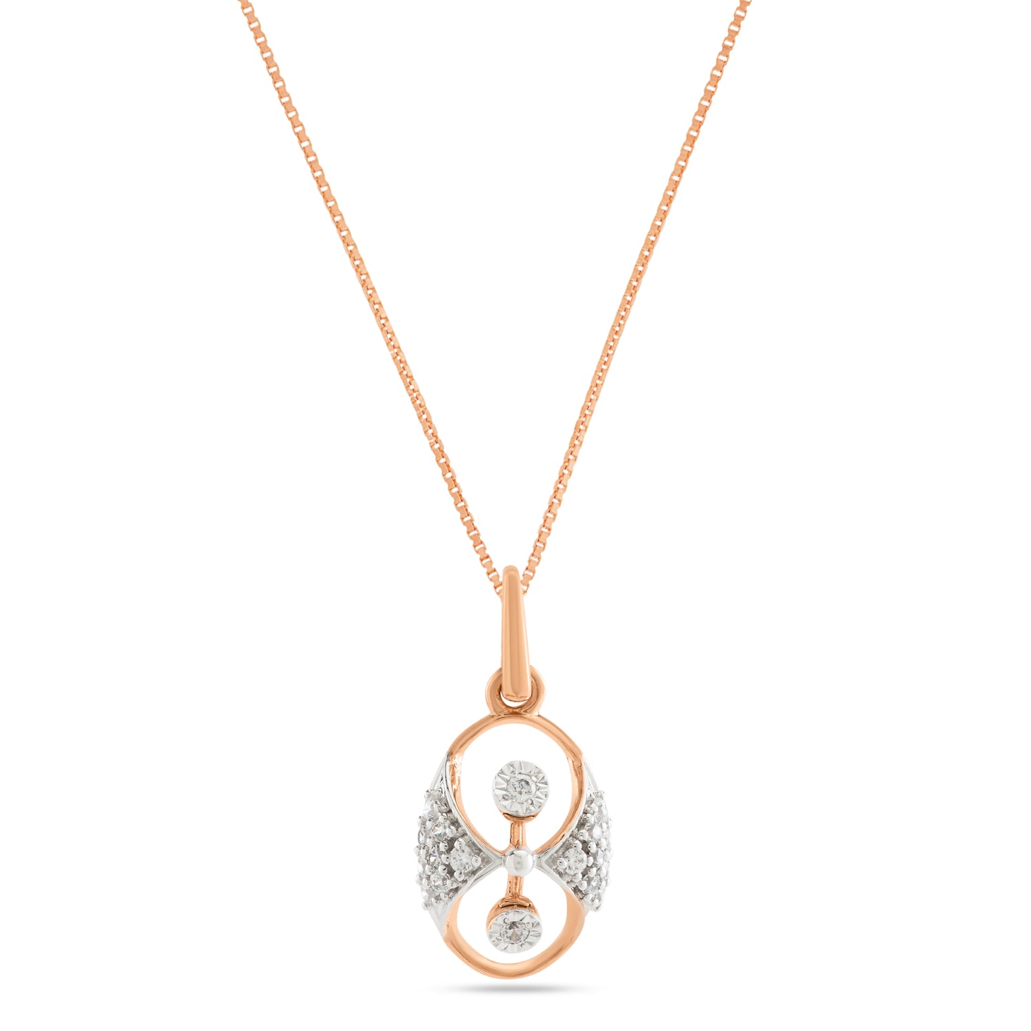 Oval Infinity Pendant with Dual Accent Design