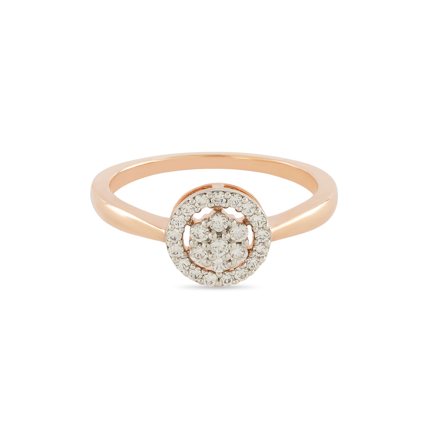 Timeless Halo Cluster Ring with Sparkling Round Centerpiece
