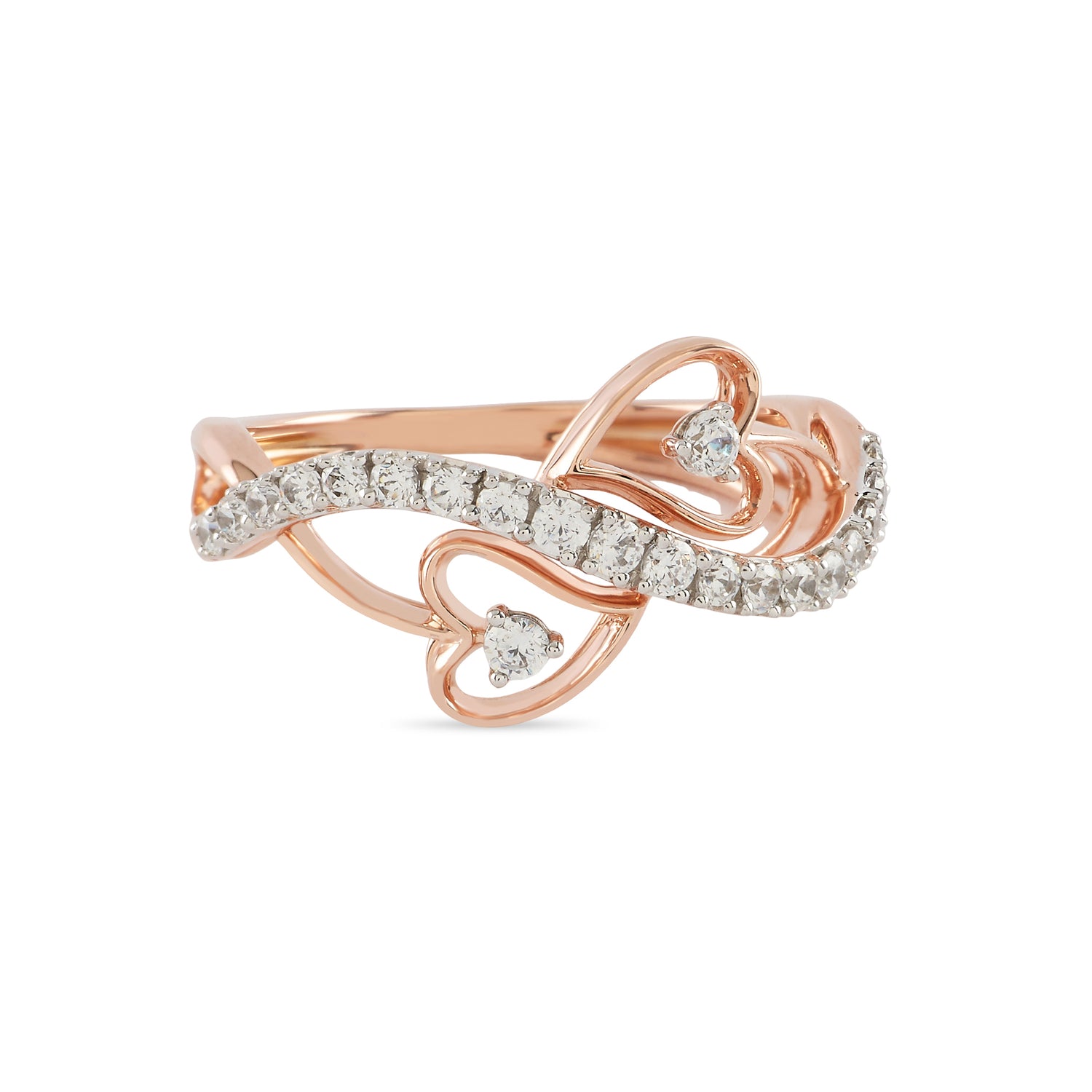 Graceful Leaf-Inspired Dual Band Ring
