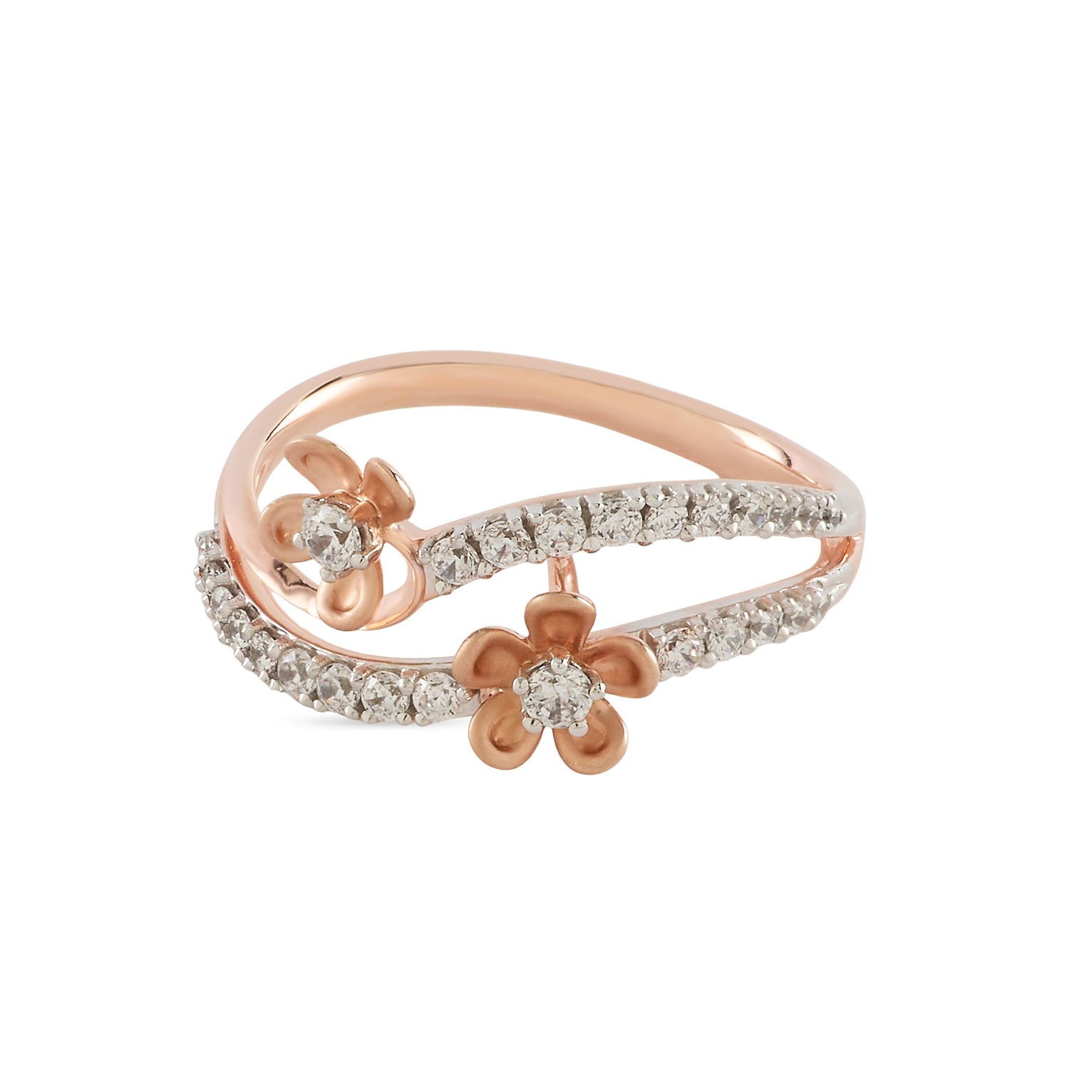Floral Twist Ring With Elegant Petal Detailing