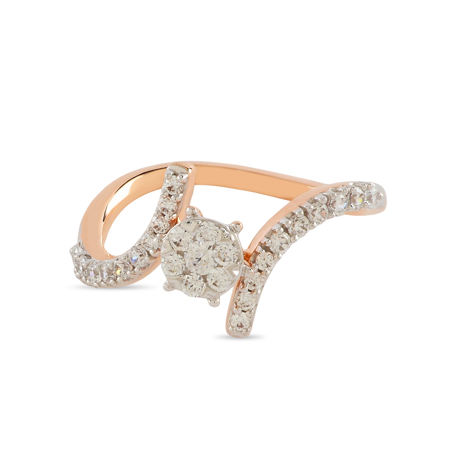 Twisted Floral Accent Ring for Women