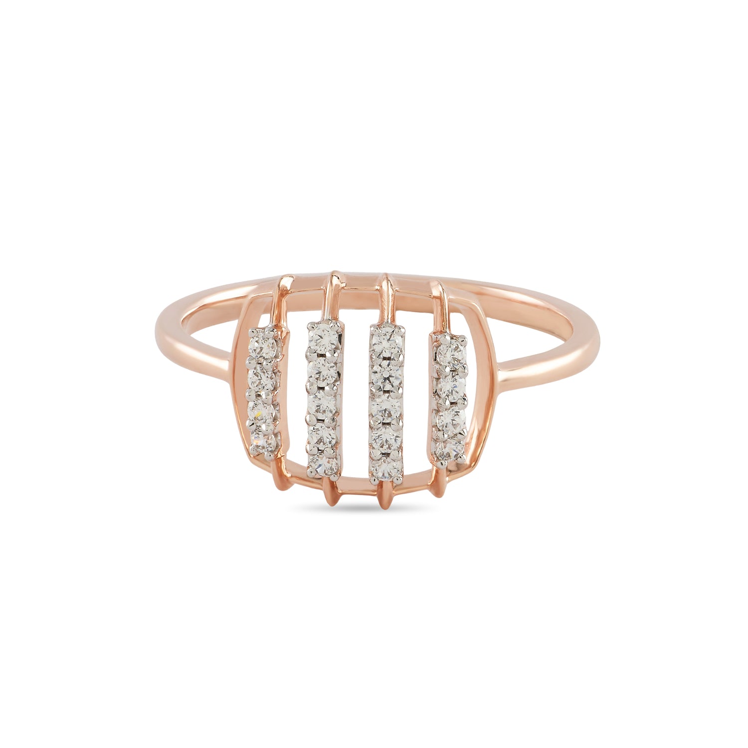 Modern Ladder-Style Statement Ring with Linear Detailing