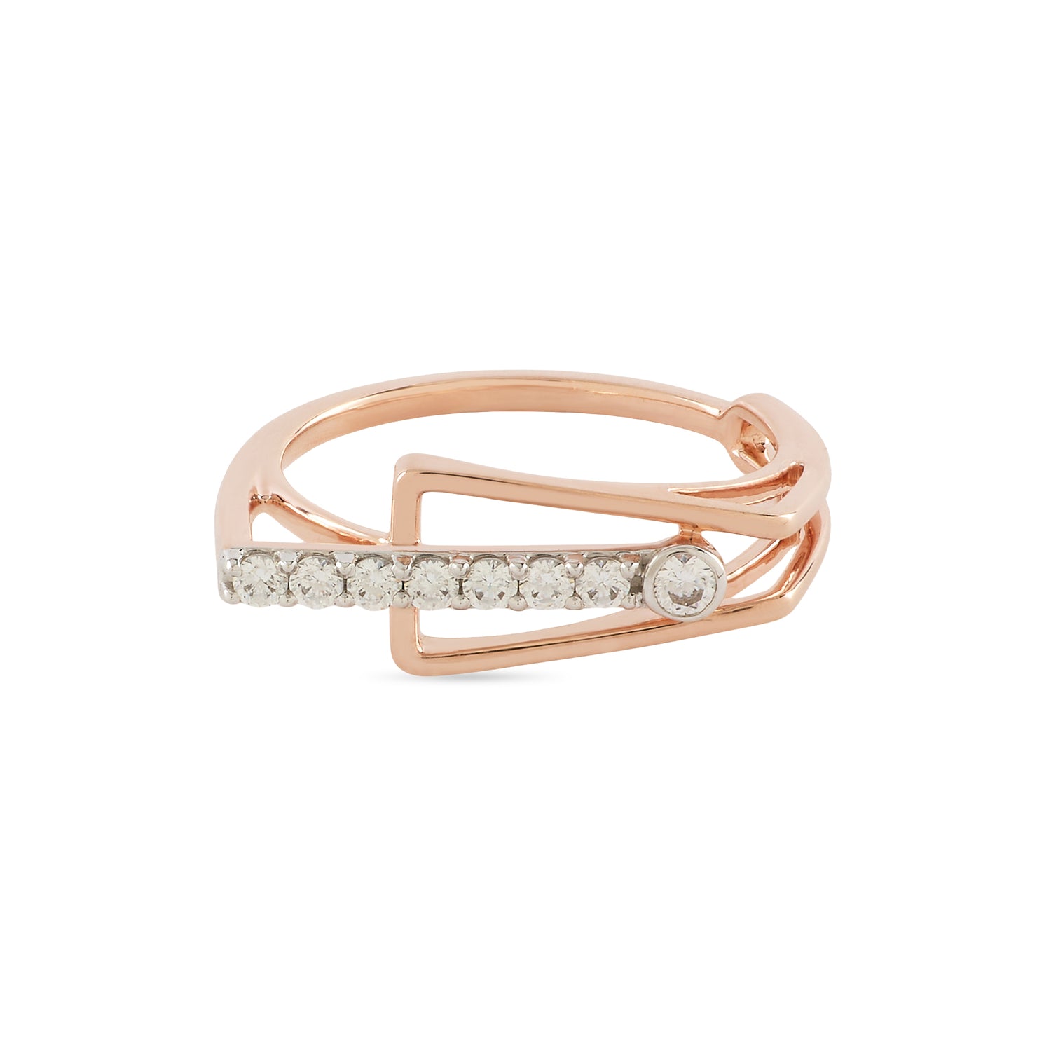 Modern Angular Open Ring with Sleek Geometric Detailing