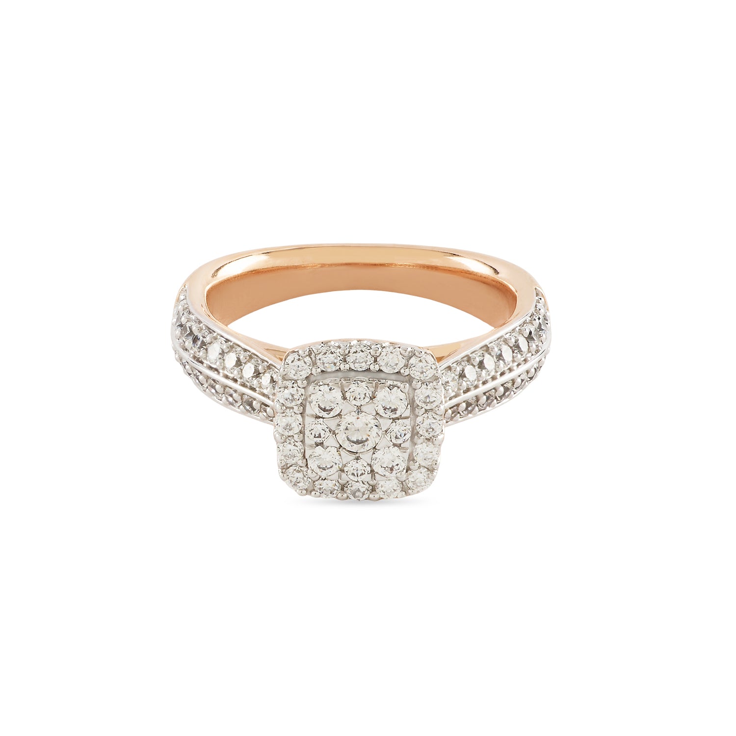 Cushion Halo Designer Ring With Intricate Band Work