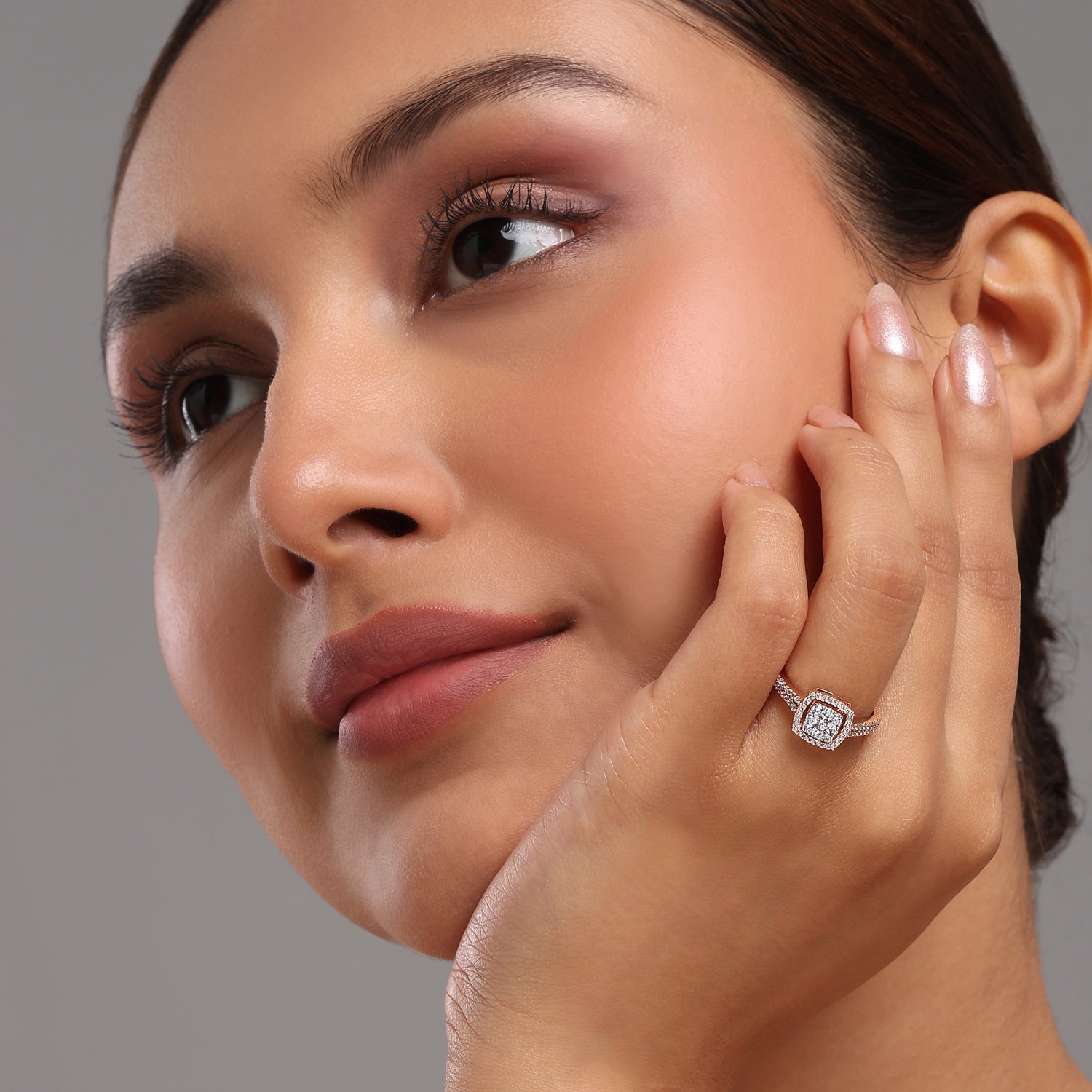 Cushion Halo Designer Ring With Intricate Band Work