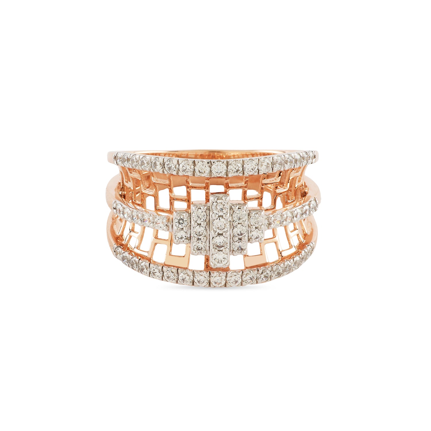 Designer Geometric Pattern Ring With Intricate Craftsmanship