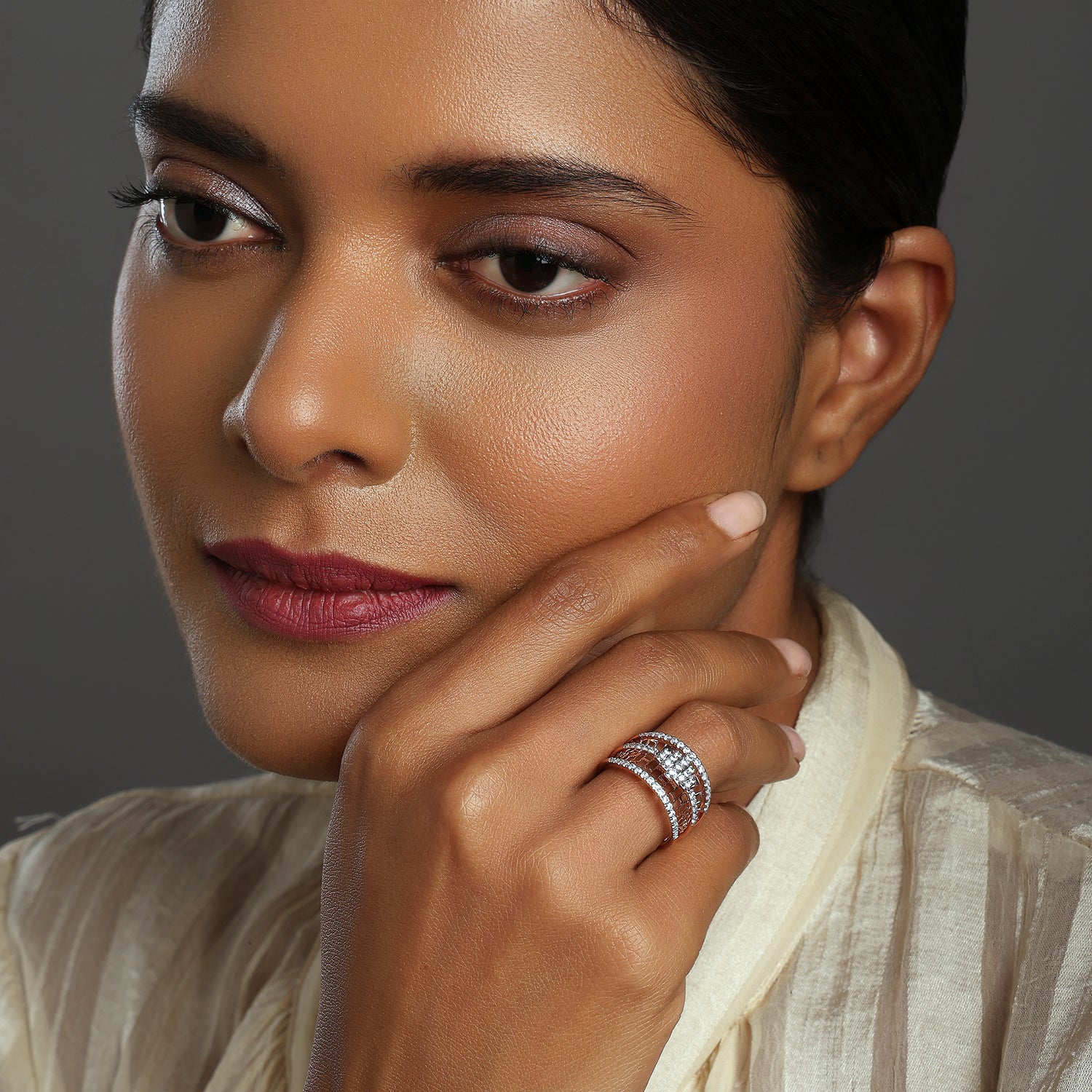Designer Geometric Pattern Ring With Intricate Craftsmanship