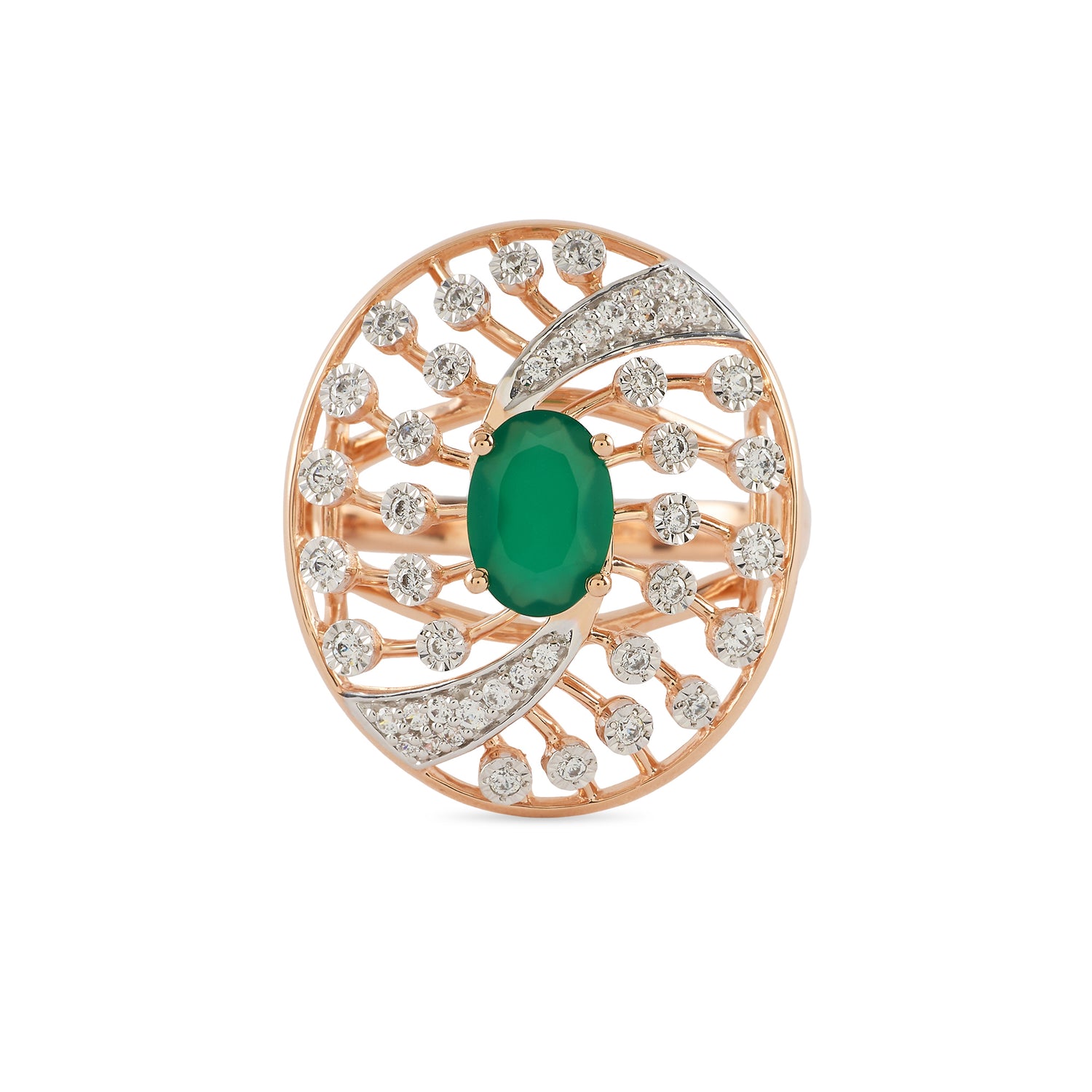 Emerald Radiance Ring With Royal Filigree Detailing