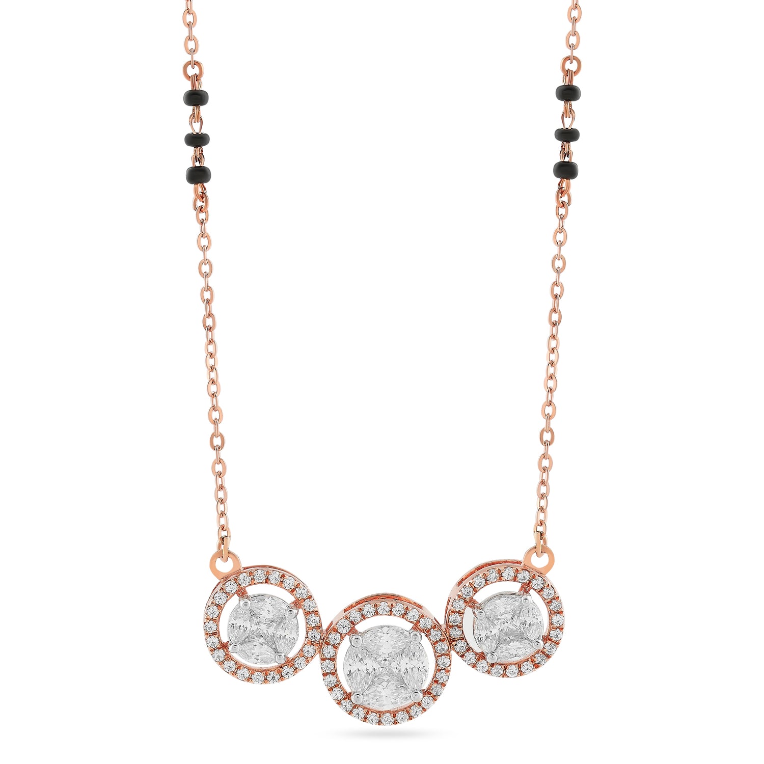Eternal Love Three Circle Diamond Mangalsutra Necklace