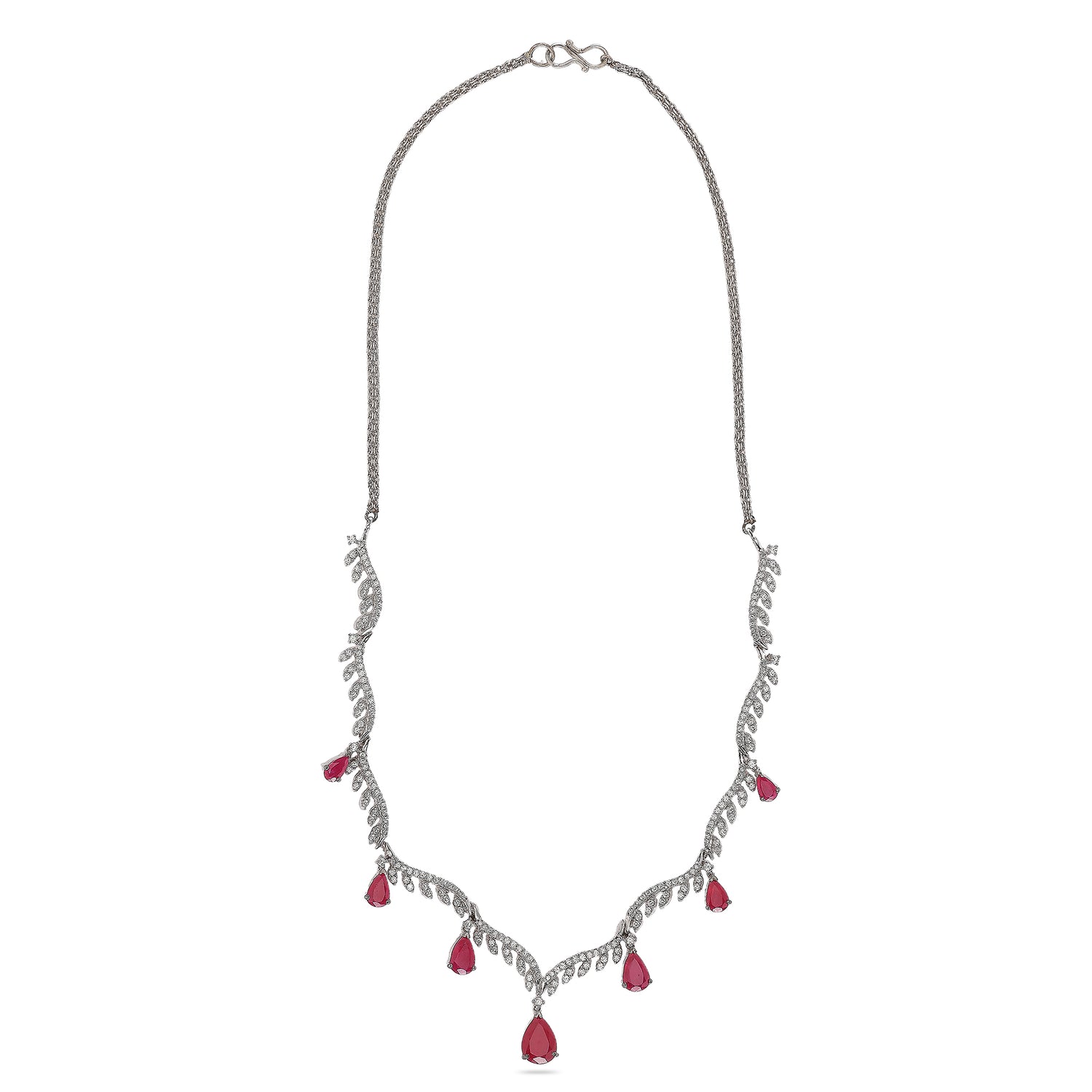 A Whispering Vine Necklace with Graceful Teardrop Dangling Accents