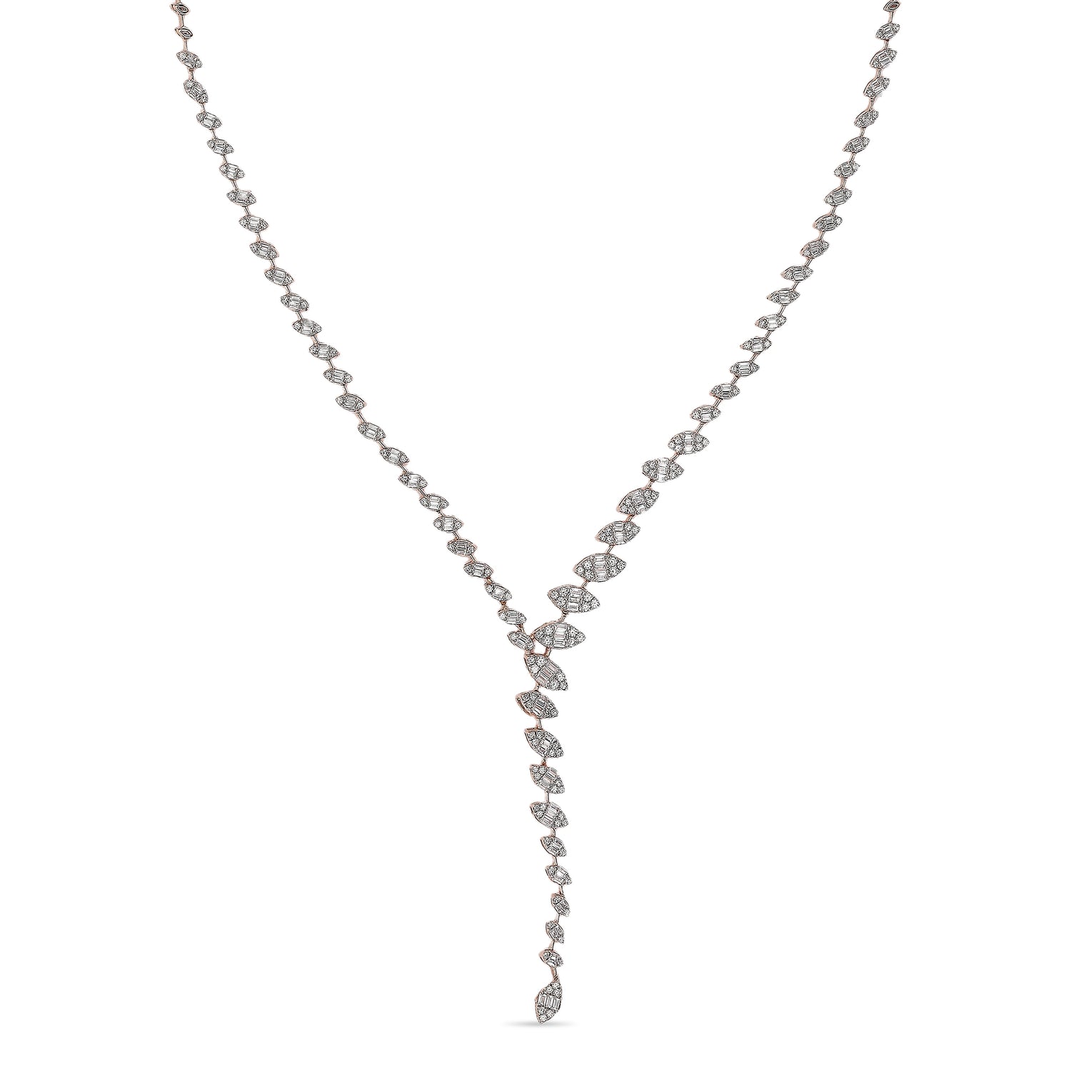 A Radiant Cascade Necklace with Elegant Y-Shaped Drop Detailing