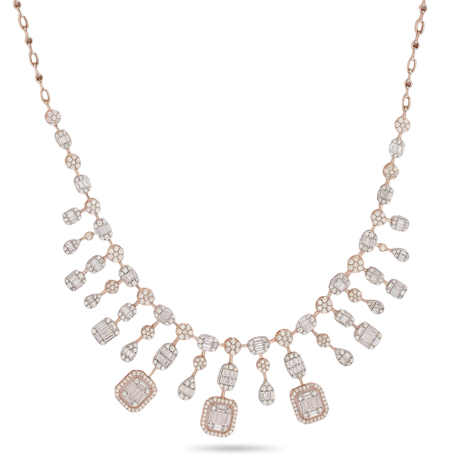A Luminous Cascade of Grace in a Refined Statement Necklace