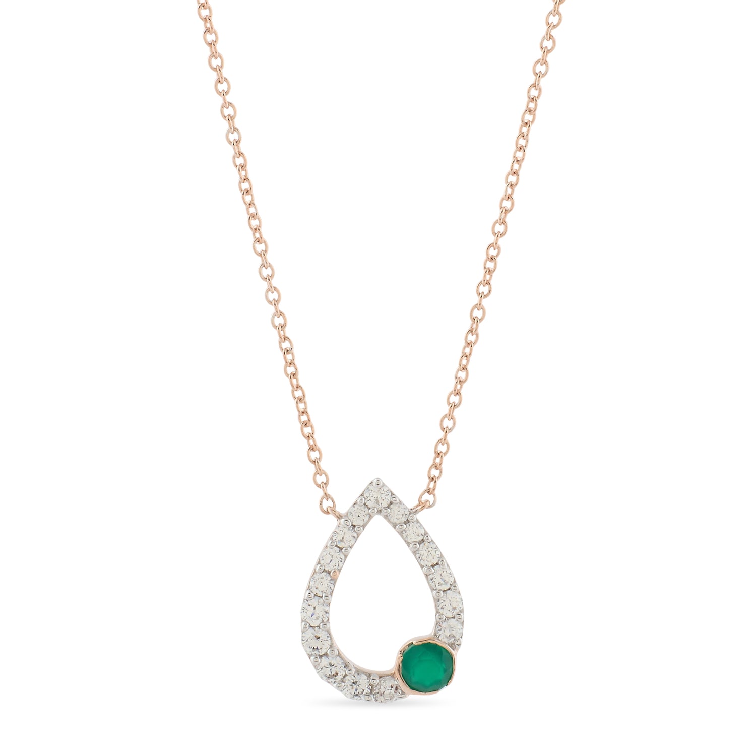 A Whisper of Grace Teardrop Pave Pendant Necklace