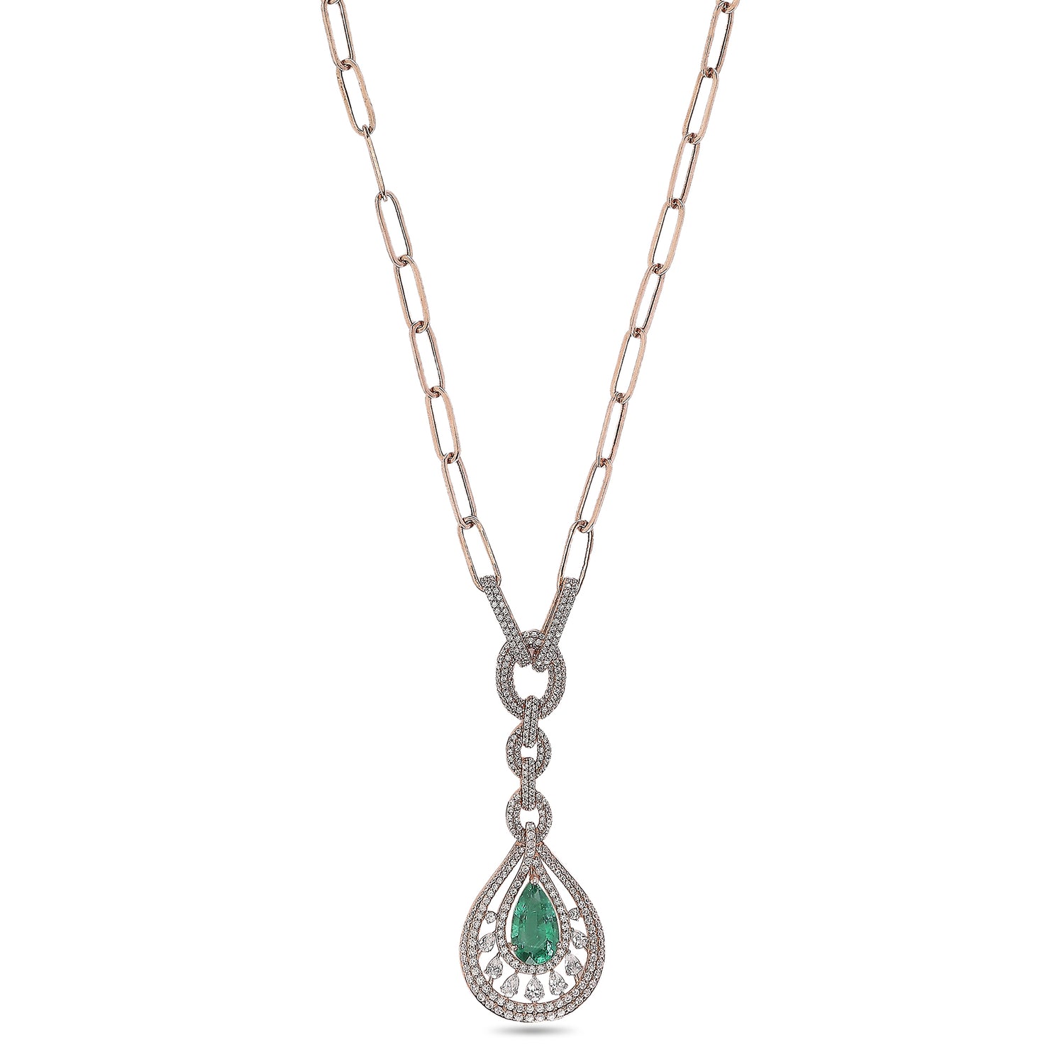 Elegant Teardrop Necklace with Refined Link Chain