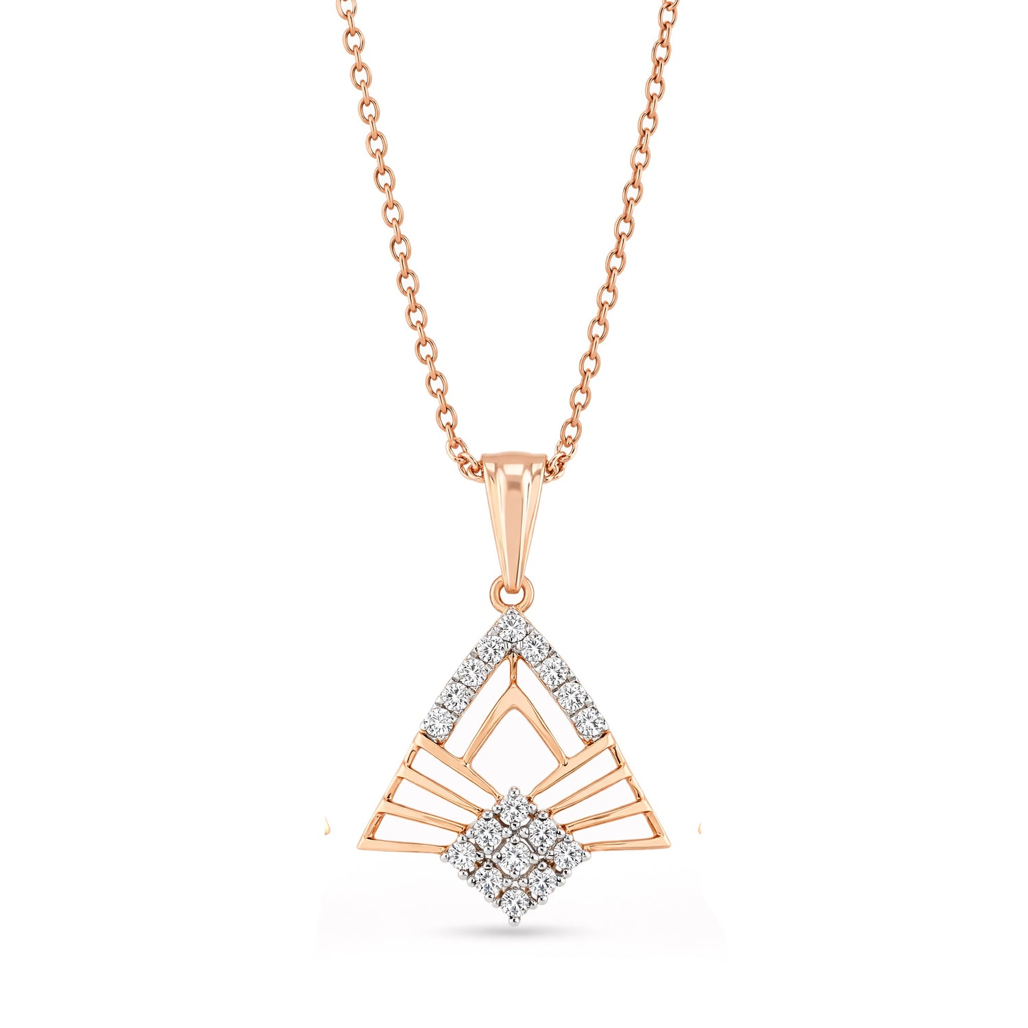 Radiant Geometric Triangle Pendant With Modern Statement Elegance