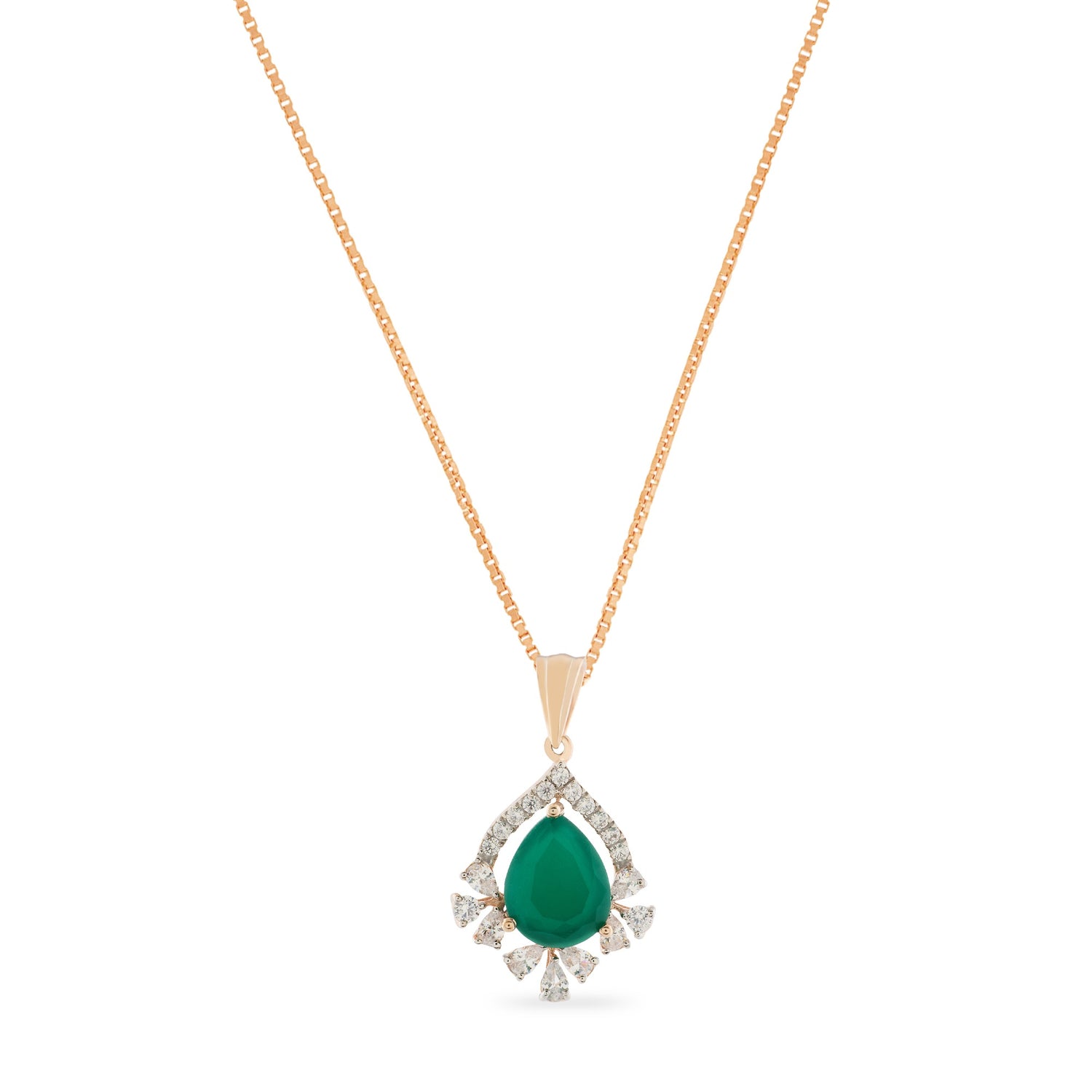 Royal Teardrop Halo Pendant with Refined Brilliance