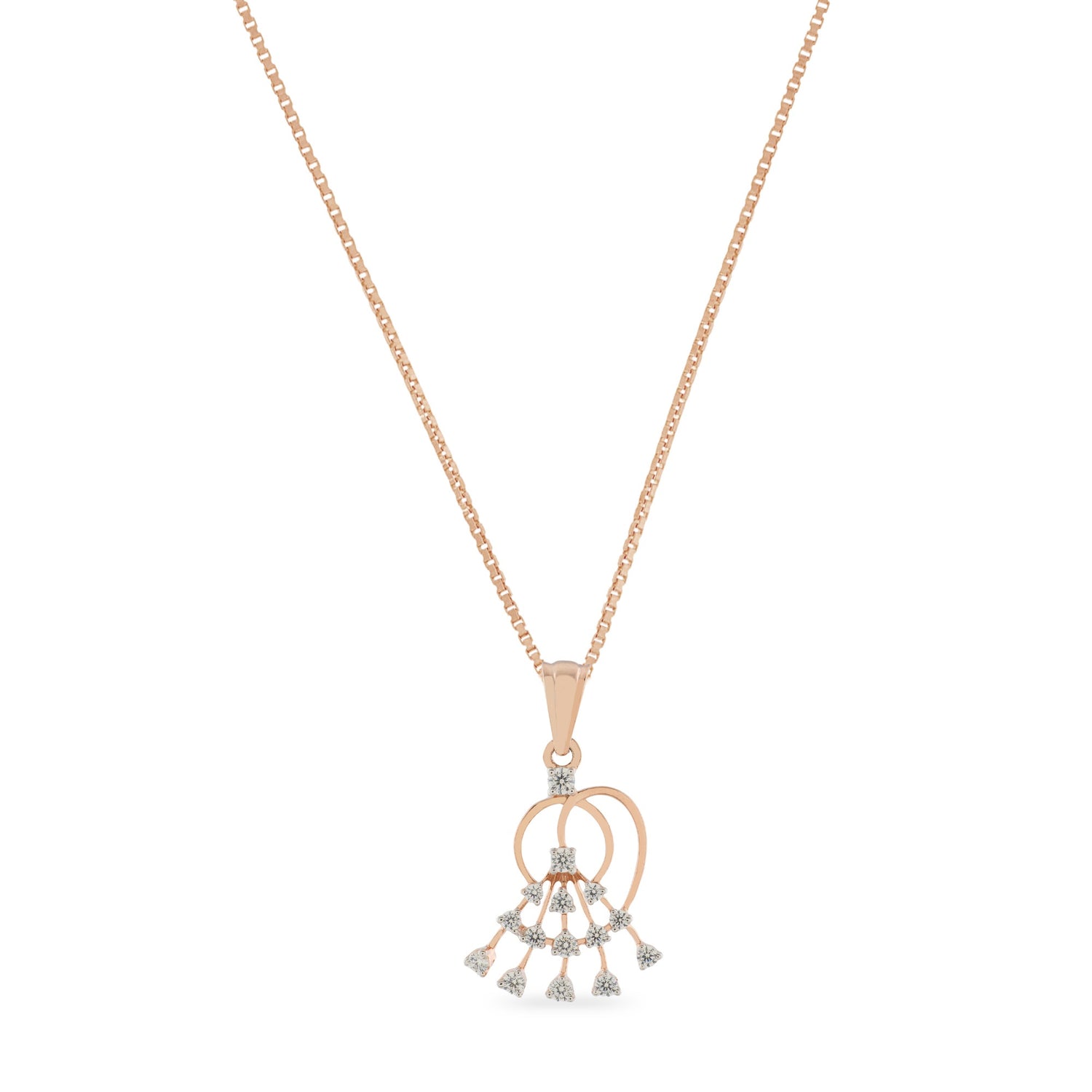Dancing Loop Pendant with Graceful Cascading Charm