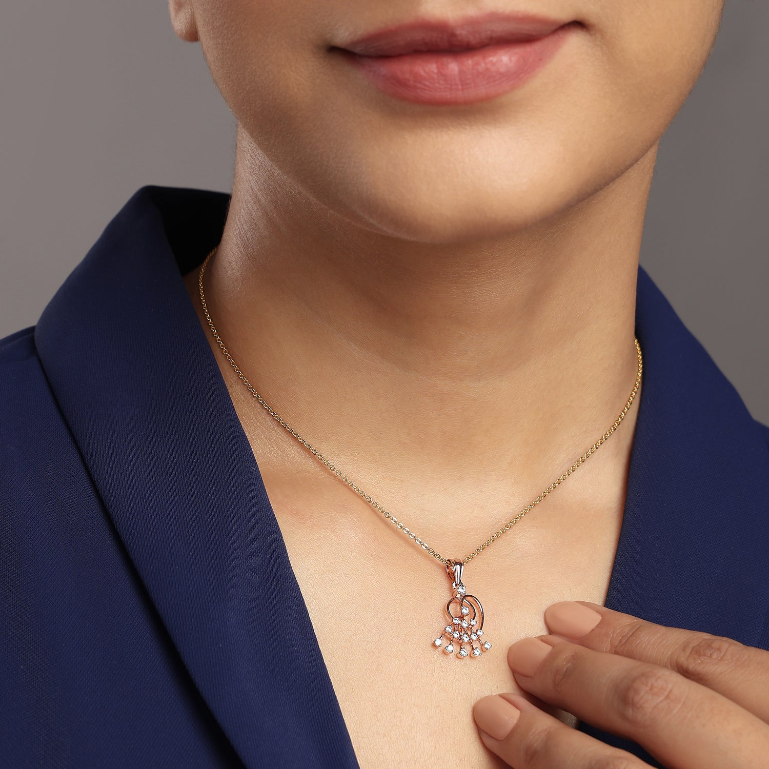 Dancing Loop Pendant with Graceful Cascading Charm