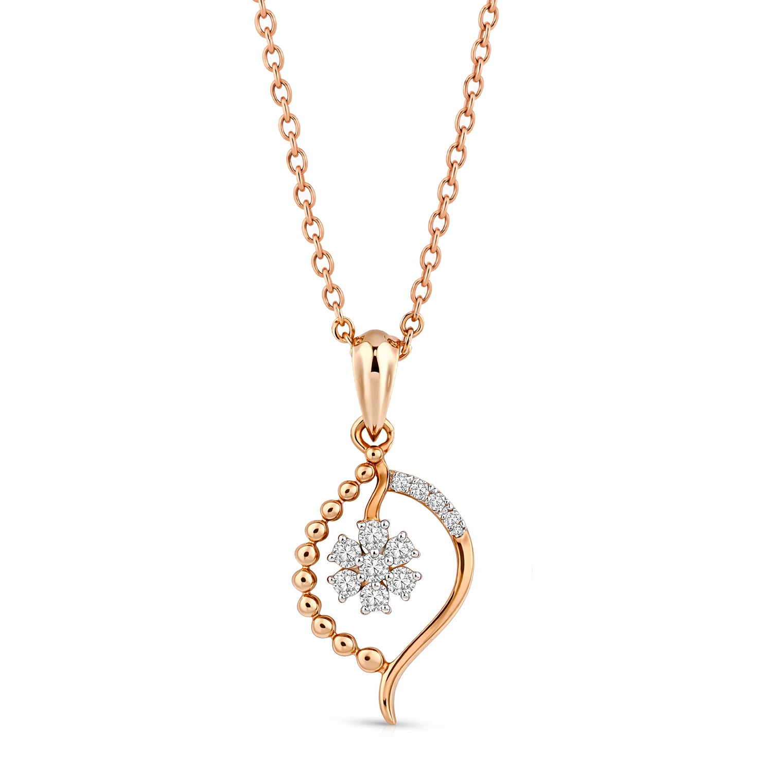 Elegant Floral Petal Motif Pendant For Sophisticated Everyday Wear
