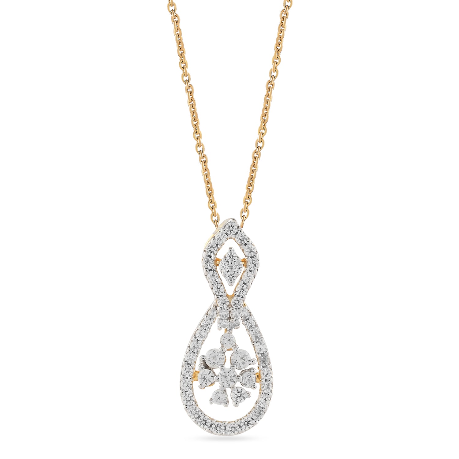 Eternal Teardrop Pendant with Intertwined Open Silhouette