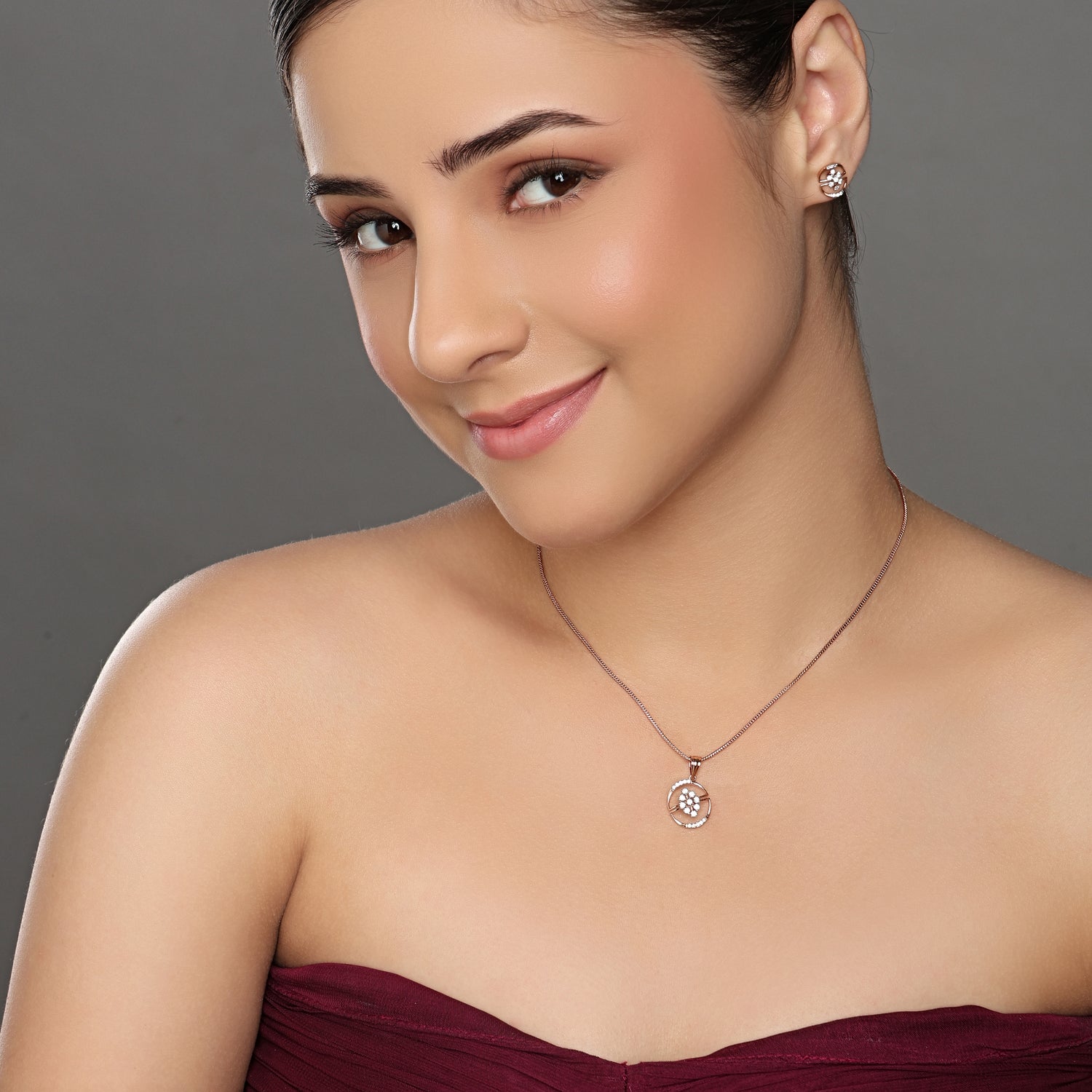 Ethereal Floral Radiance Pendant and Earring Set for Every Occasion