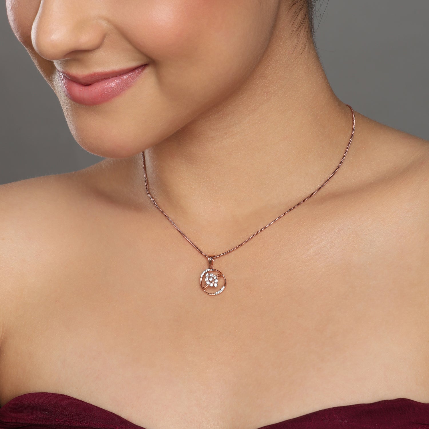 Celestial Bloom Circle Pendant for Modern Grace