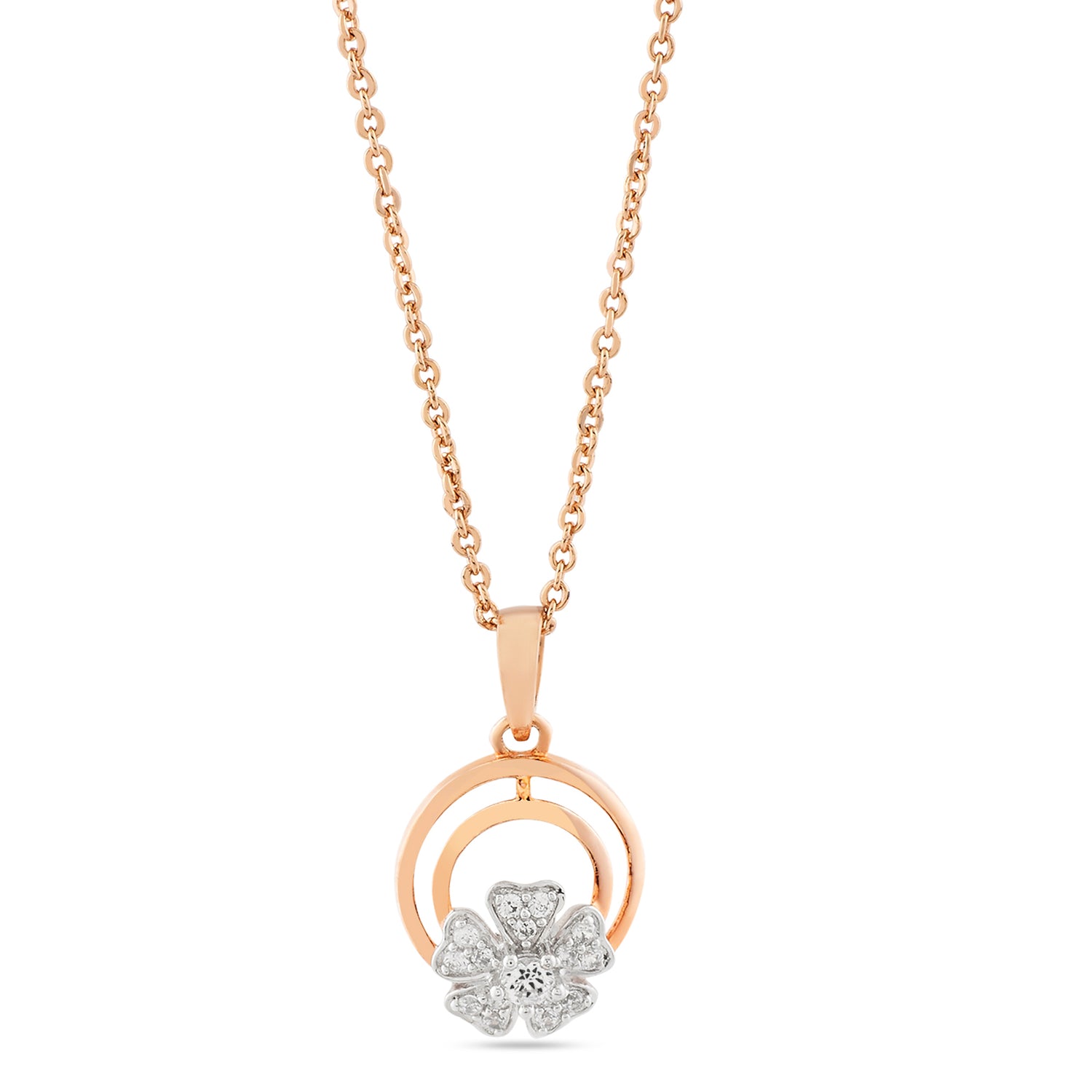 Elegant Floral Petal Pendant With Sparkling Accents