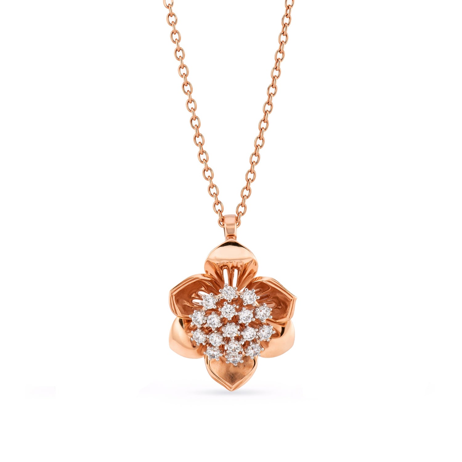 A Delicate Floral Pendant with Soft Sculpted Petals