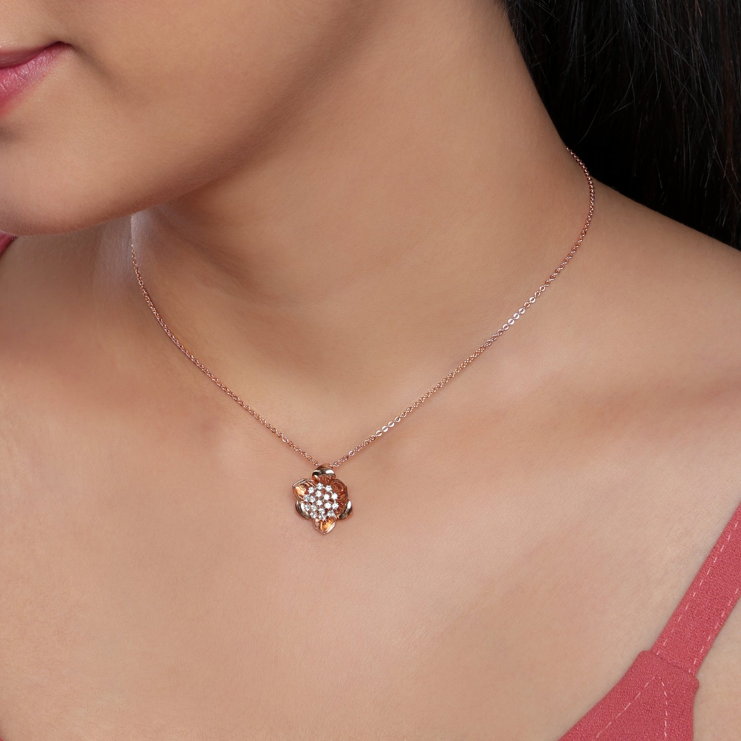 A Delicate Floral Pendant with Soft Sculpted Petals