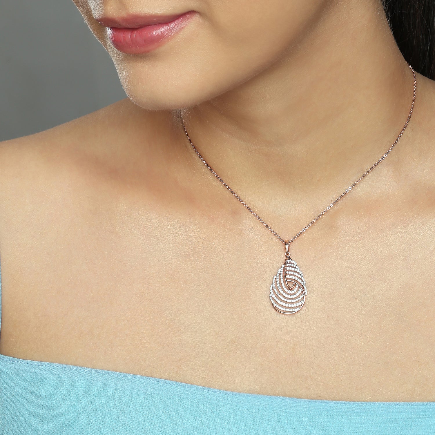 Eternal Intertwined Teardrop Pendant of Grace and Harmony