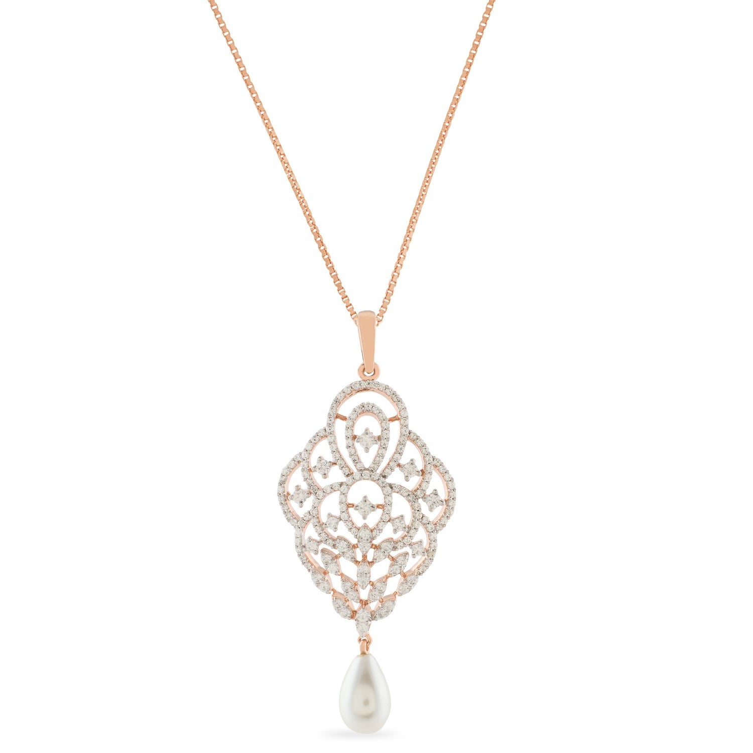Ornate Filigree Drop Pendant with Regal Vintage Charm