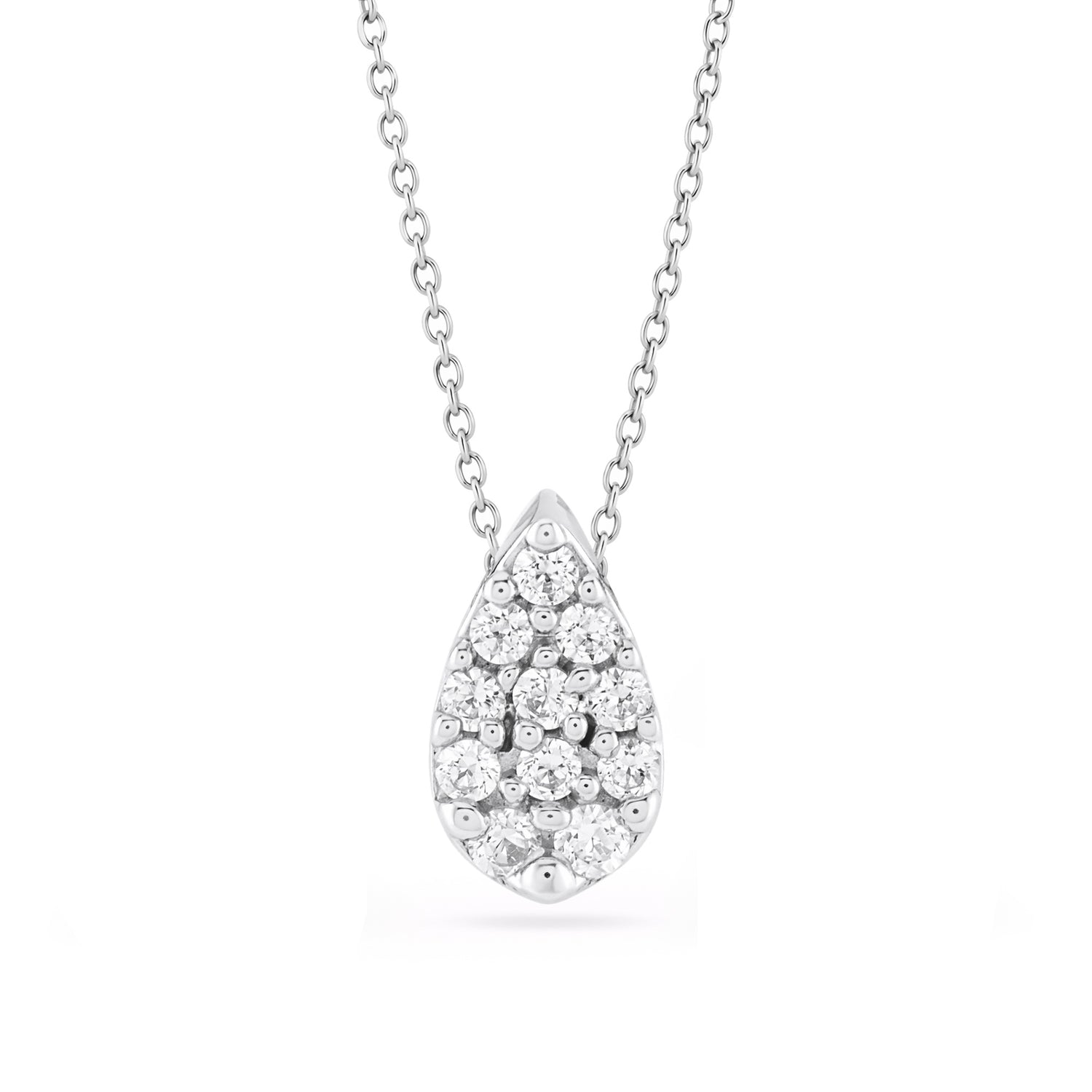 Timeless Teardrop Pave Pendant with Soft Modern Elegance