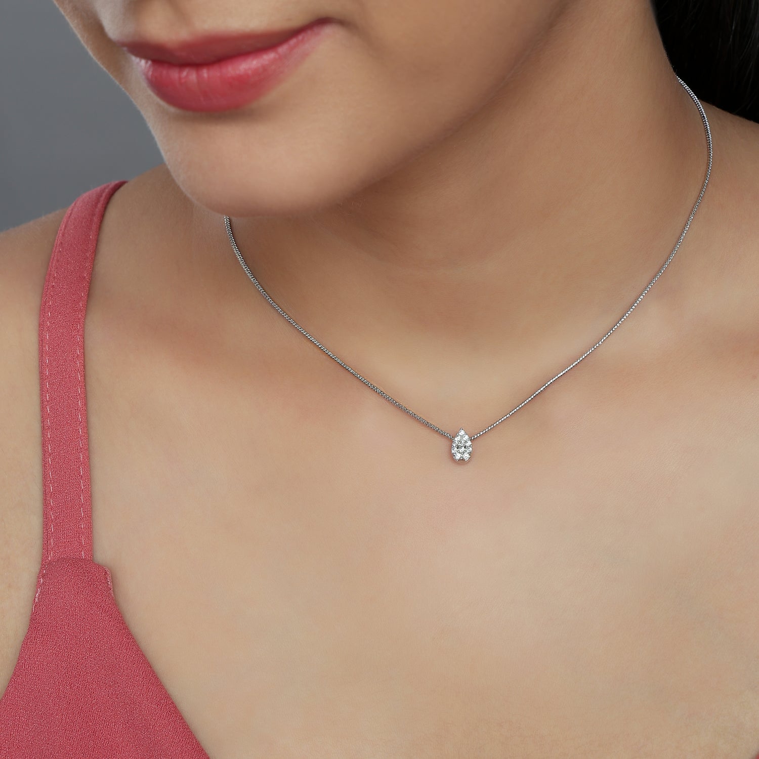 Timeless Teardrop Pave Pendant with Soft Modern Elegance