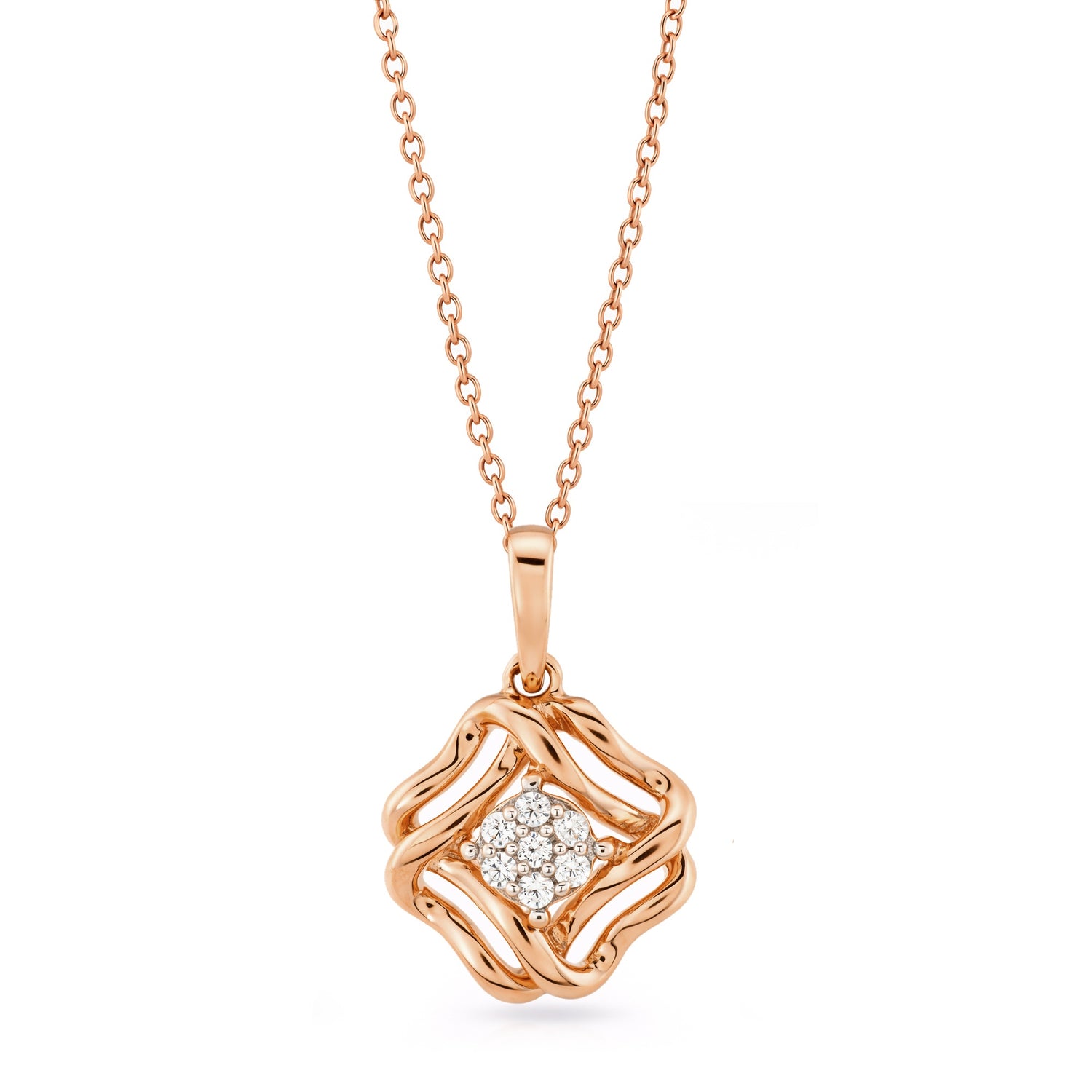 Graceful Woven Motif Pendant with Radiant Centerpiece Elegance
