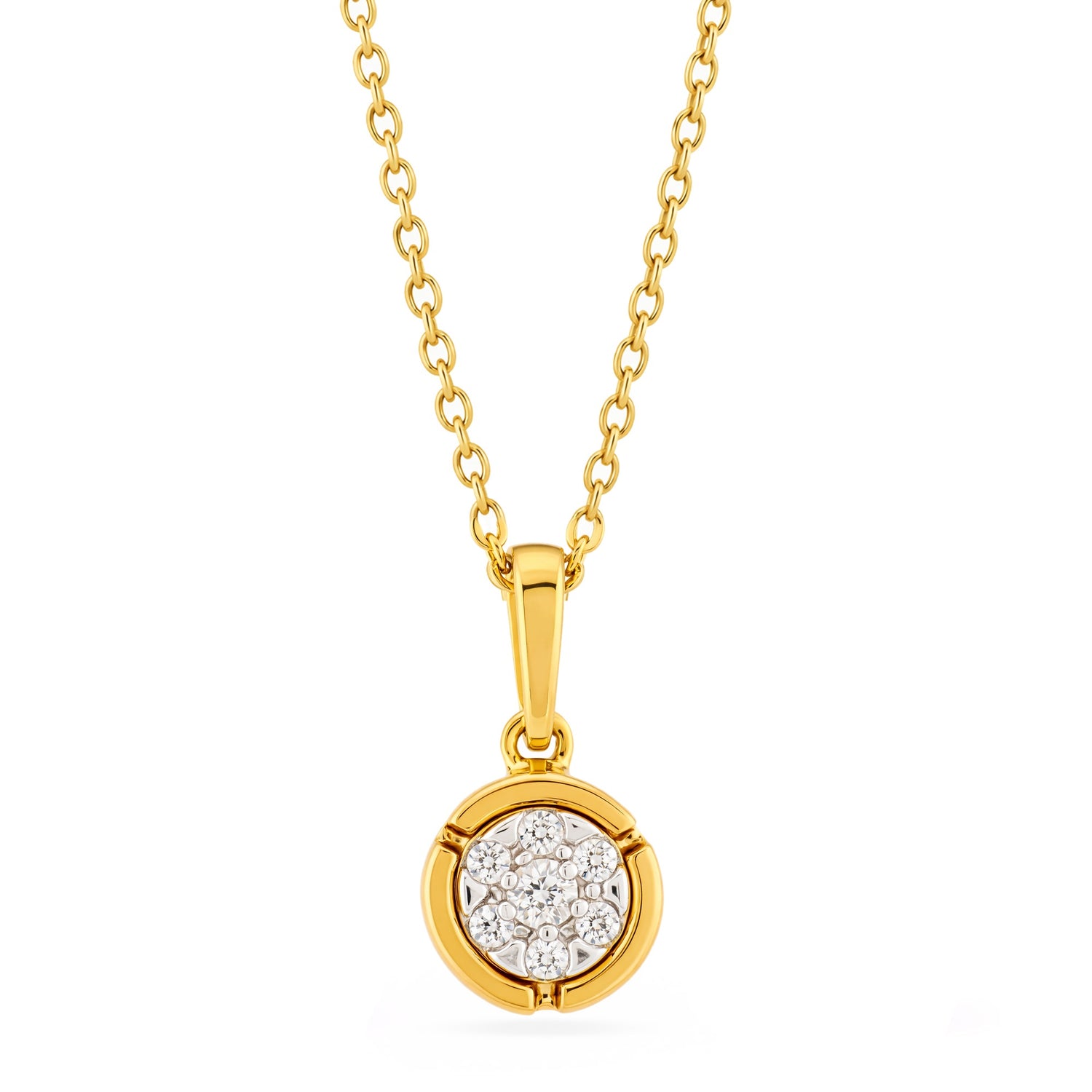 Golden Aura Circular Halo Pendant for Subtle Sophistication