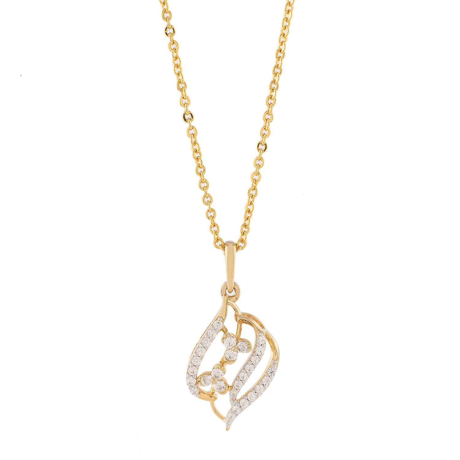 Elegant Floral Swirl Diamond Pendant For Radiant Every Day Grace