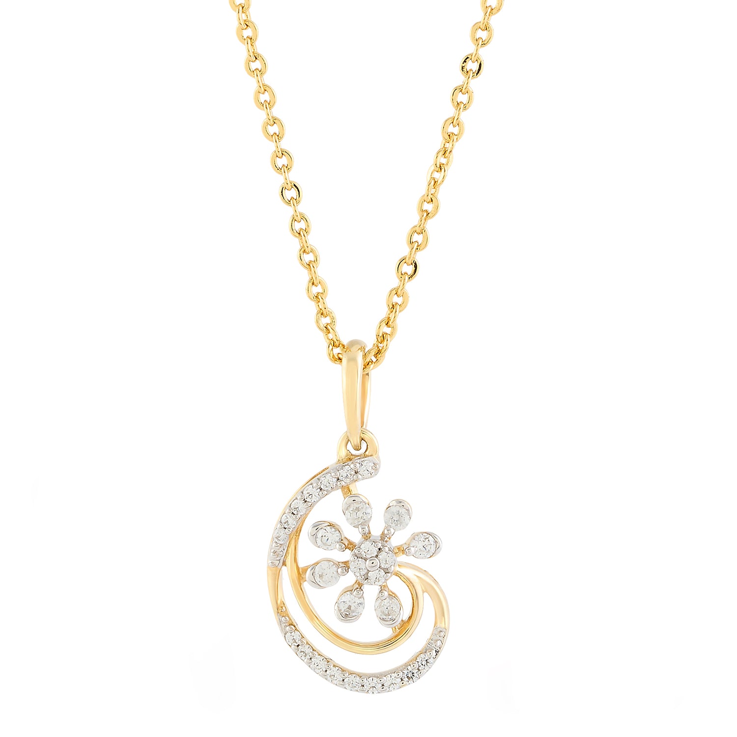Elegant Floral Swirl Diamond Pendant For A Radiant Look